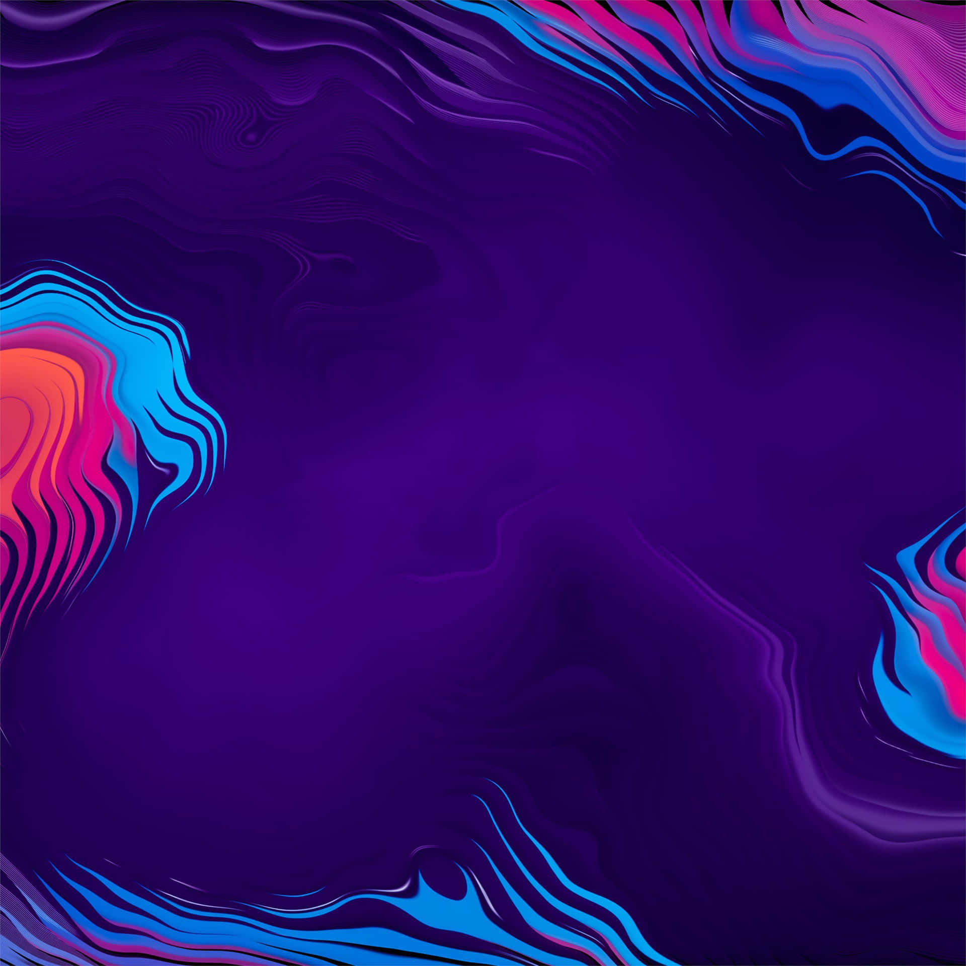 Colorful Abstract Art Waves On Purple Background