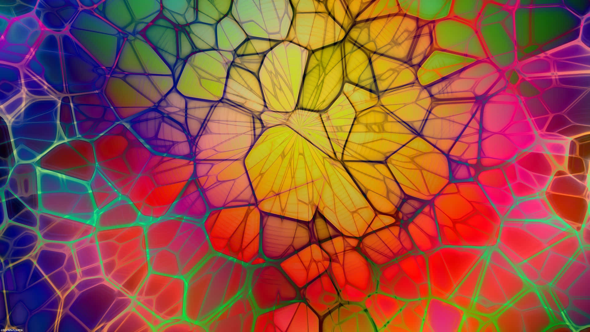 Colorful Abstract Art With Nerve-like Pattern Background