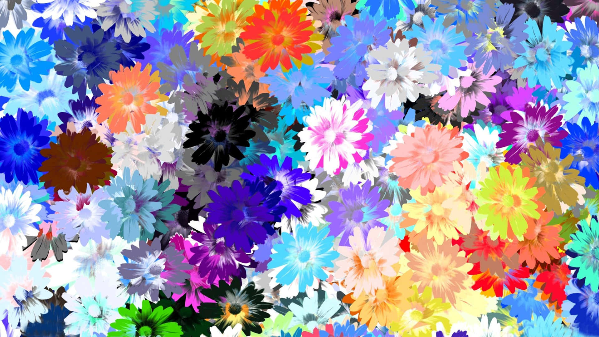 Colorful Abstract Artwork Of A Flower Drawing Background