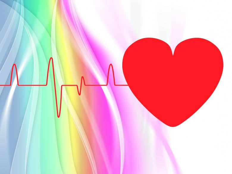 Colorful Abstract Heartbeat Lines Background