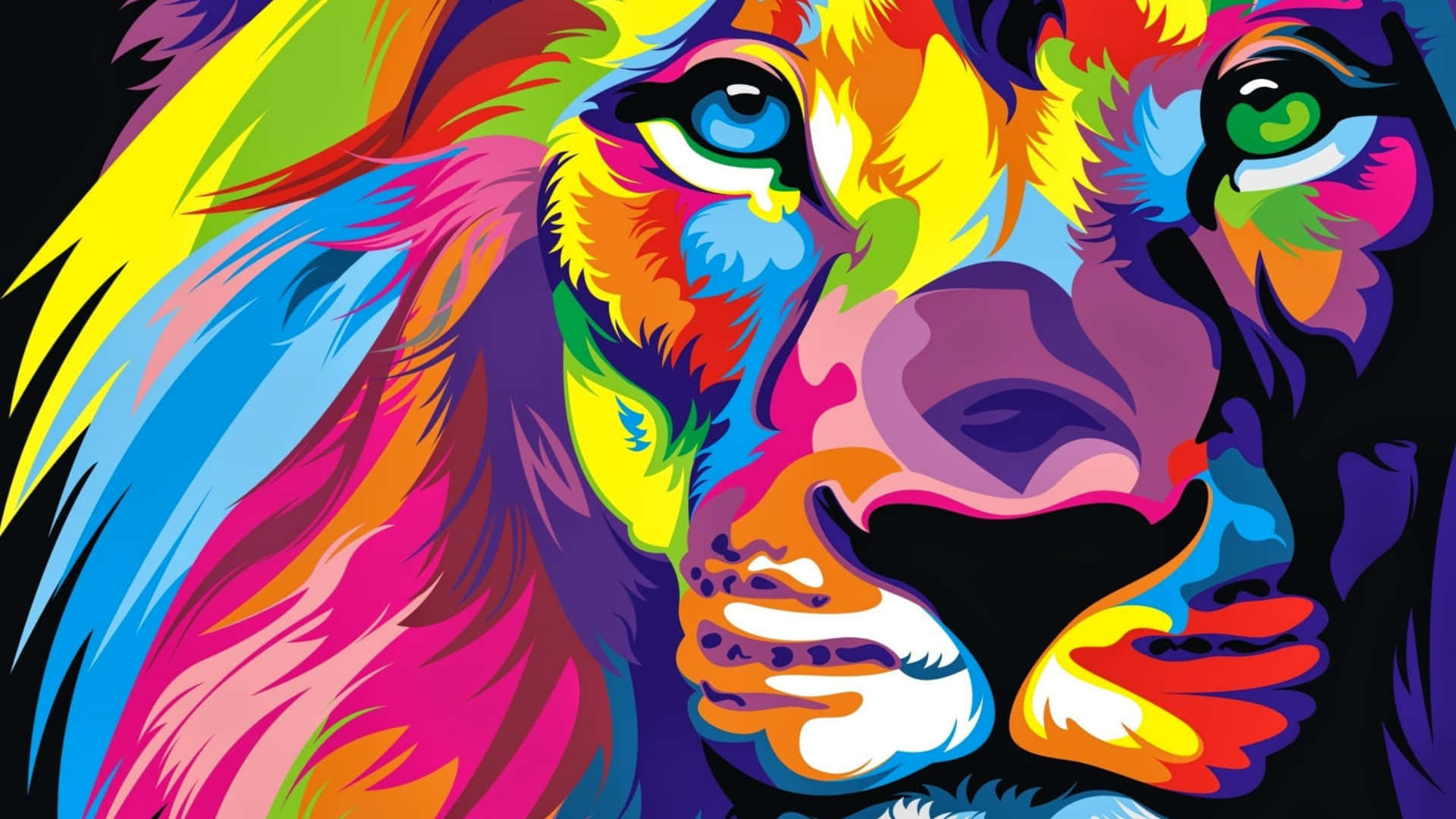 Colorful Abstract Lion Fondos De Pantalla