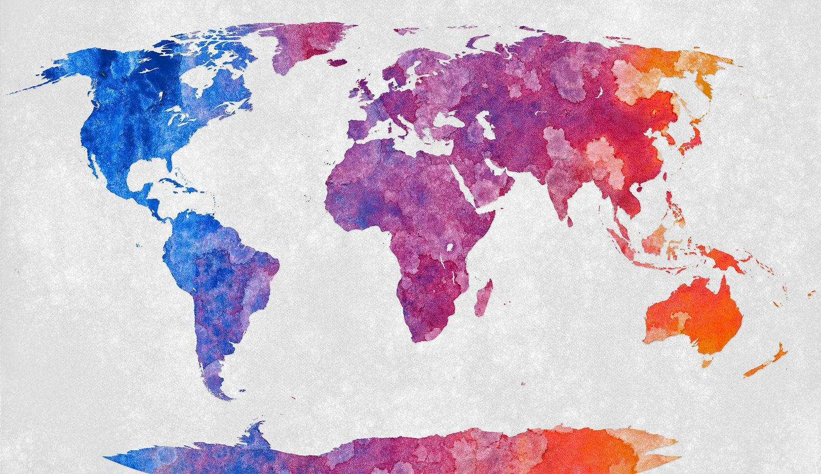 Colorful Abstract Painting World Map