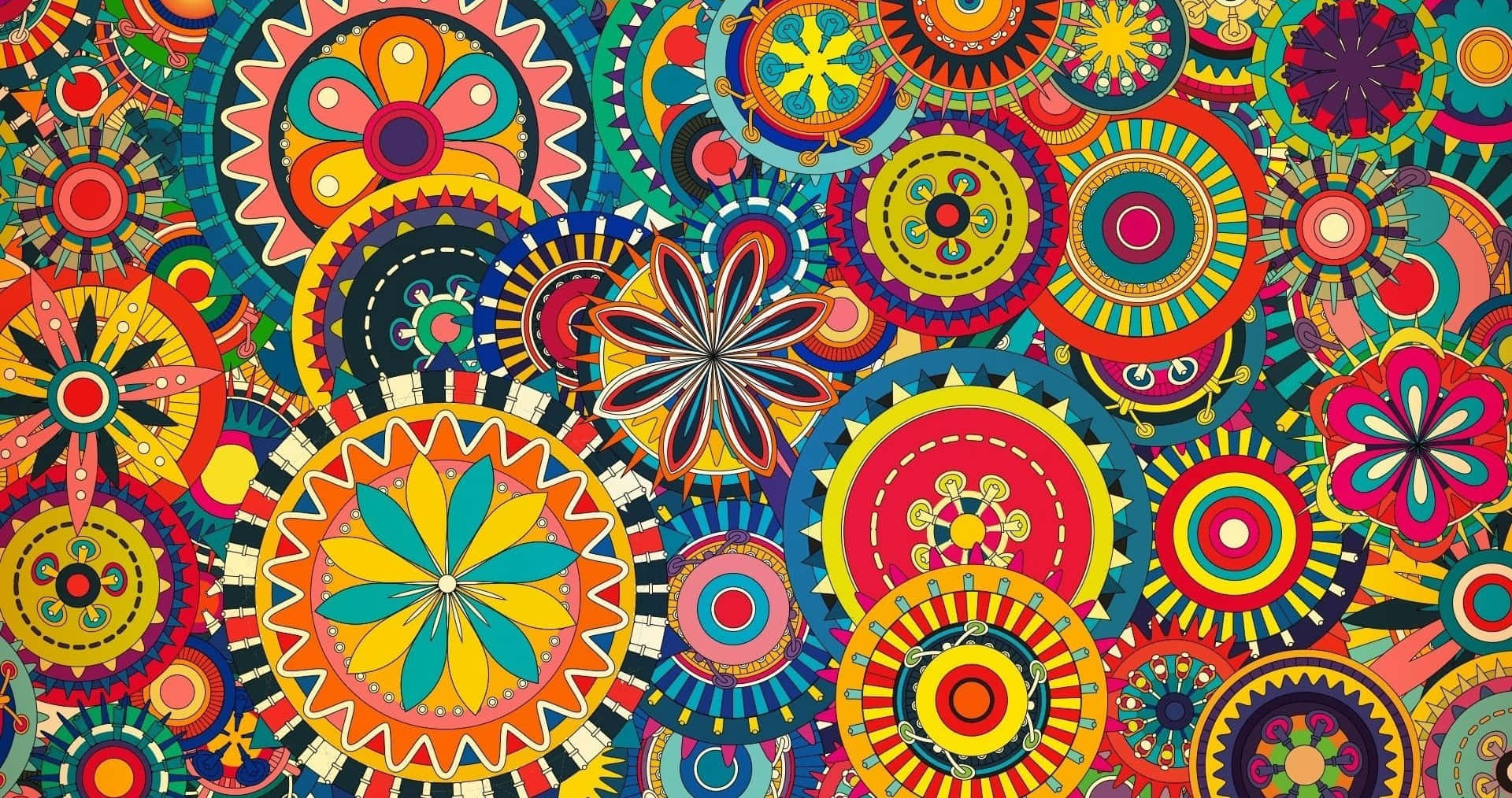 Colorful Abstract Pattern With Many Colorful Circles