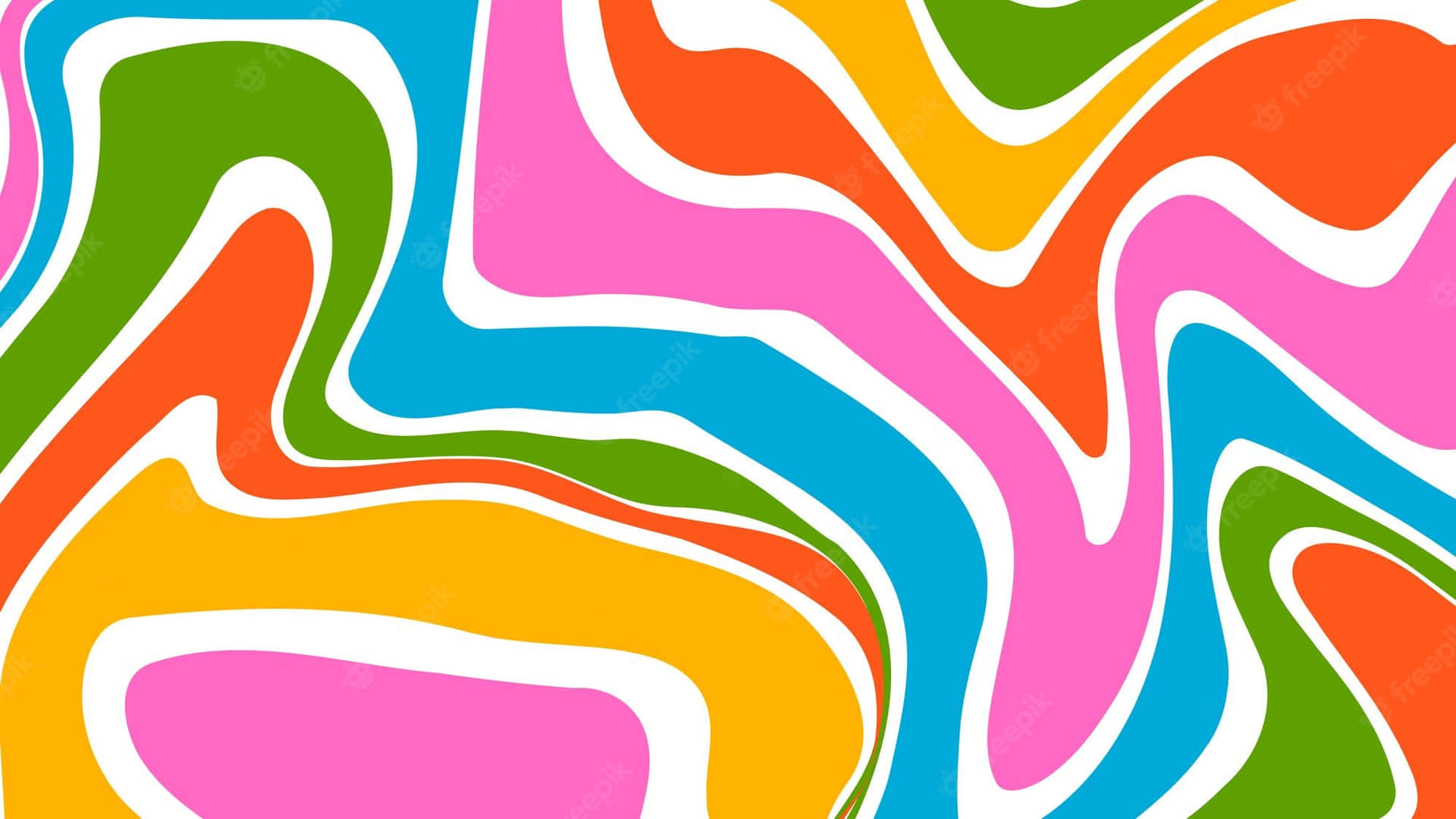 Colorful Abstract Pattern With Wavy Lines Background