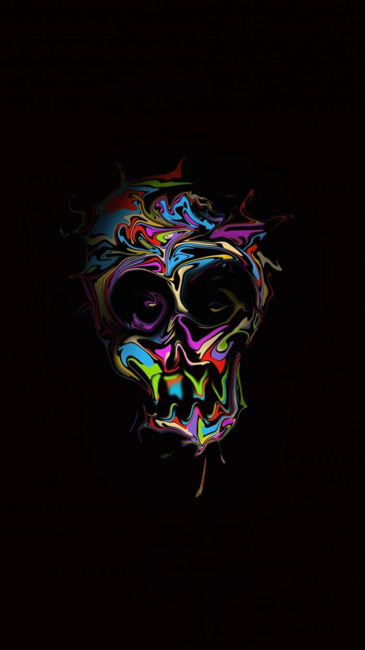 Colorful Abstract Skull Original Iphone 7 Background