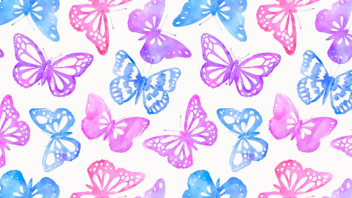 Colorful Aesthetic Butterfly Paint For Computer Background