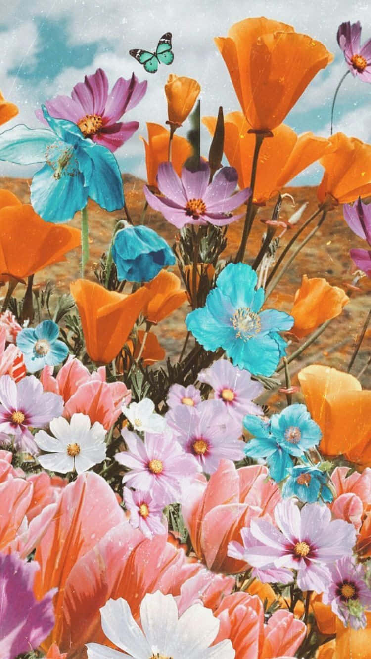 Colorful Aesthetic Floral Background