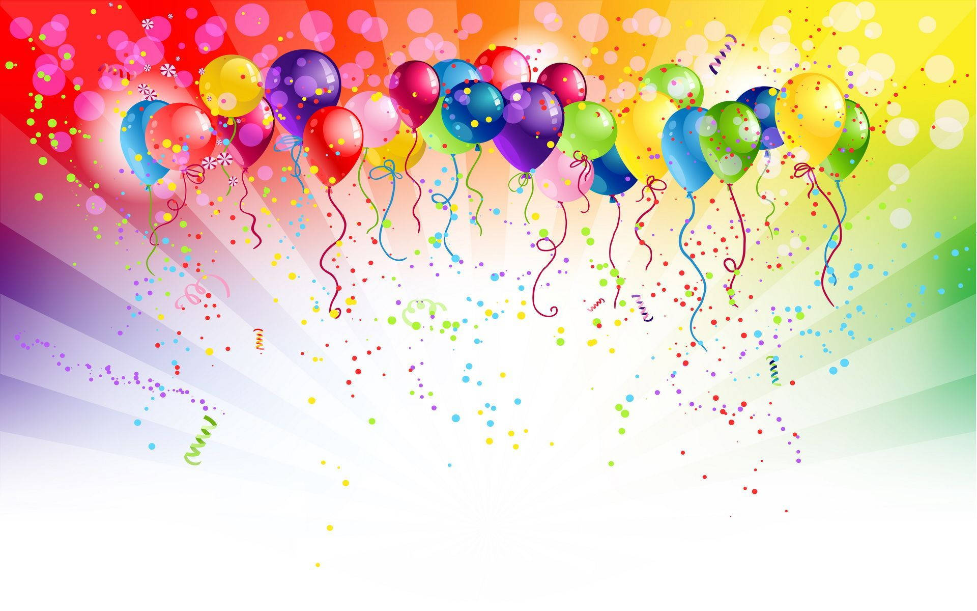 Colorful Aesthetic Happy Birthday Party Balloons Background