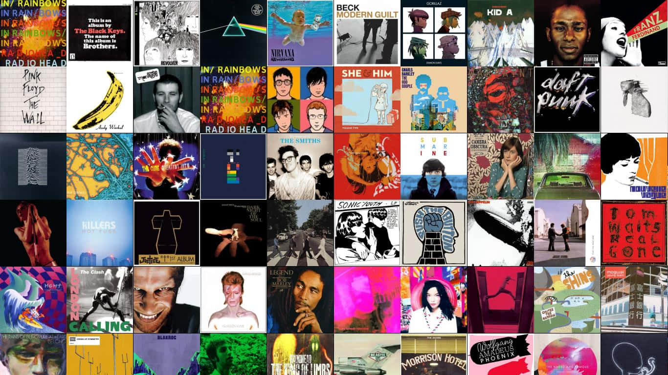 Colorful Album Cover Of Music Artist Background