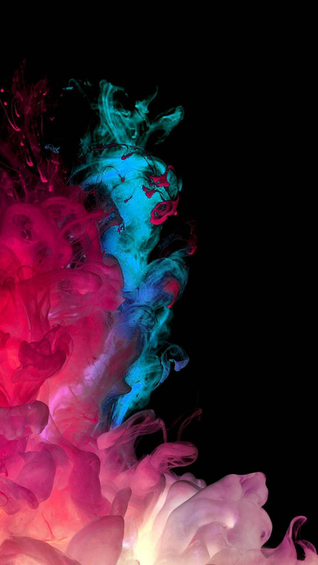 Colorful Amoled Blue And Pink Smoke Background