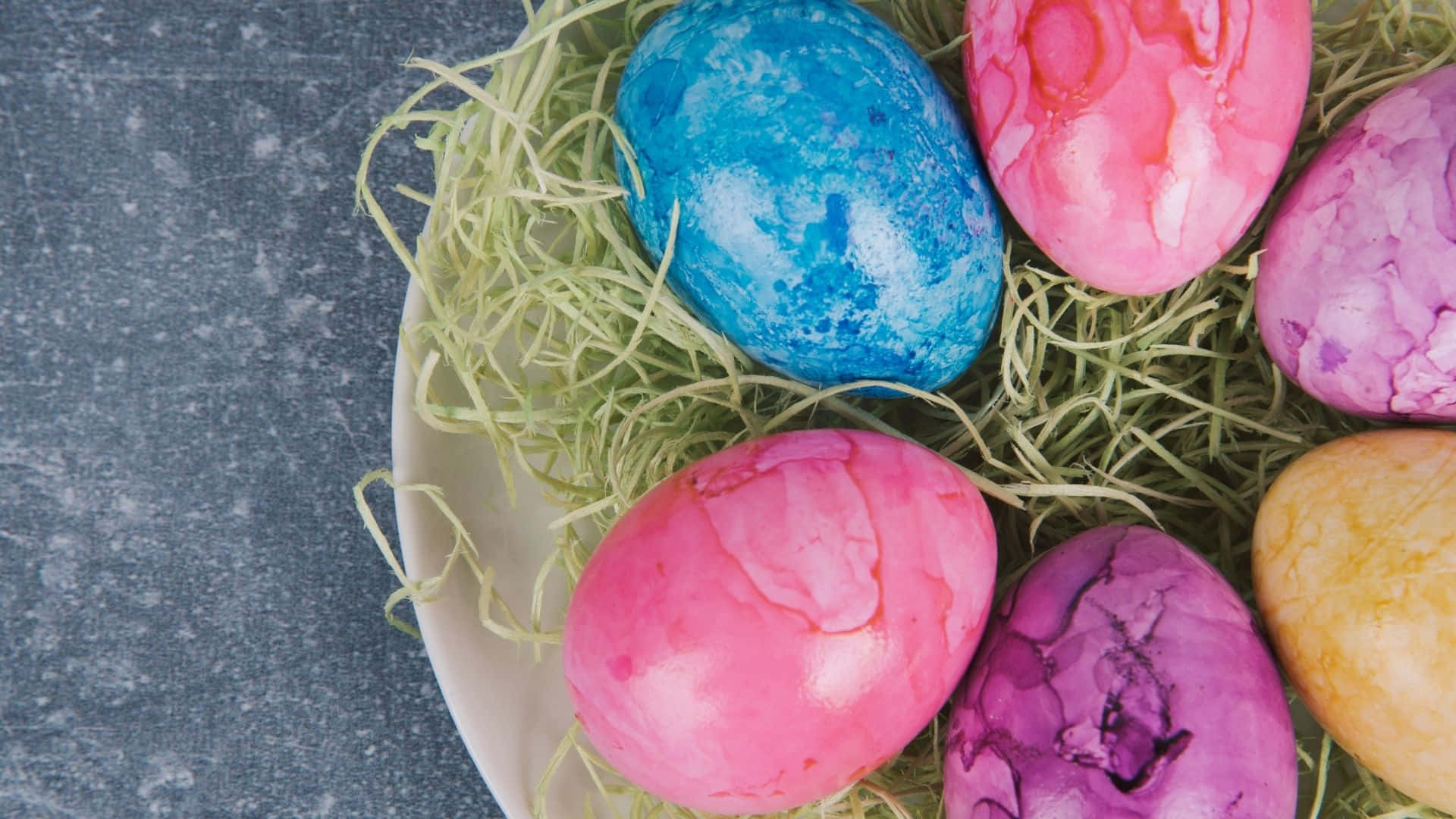 Colorful And Hand-painted Easter Eggs Background