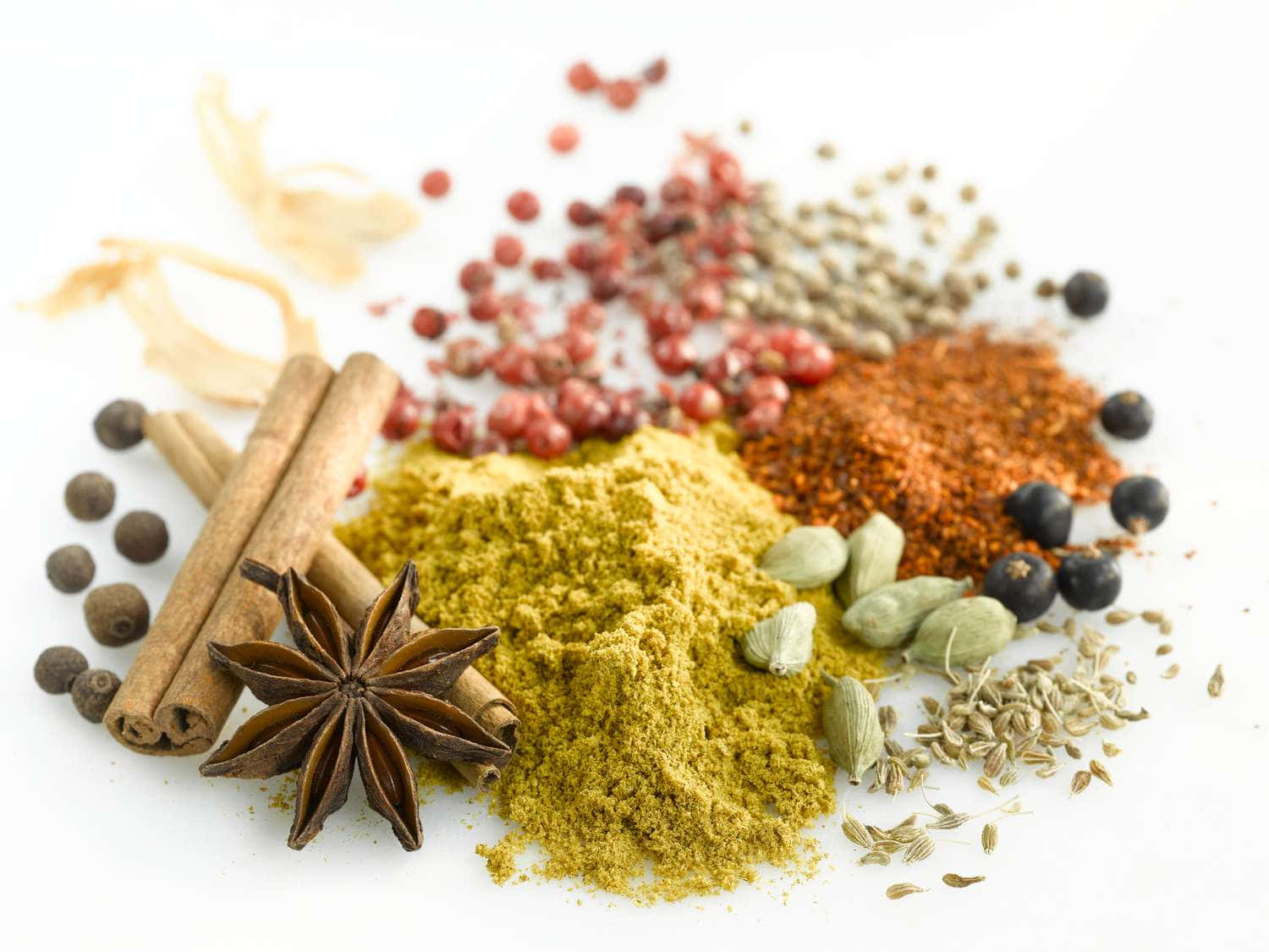 Colorful And Tasty Essential Cooking Spices Background