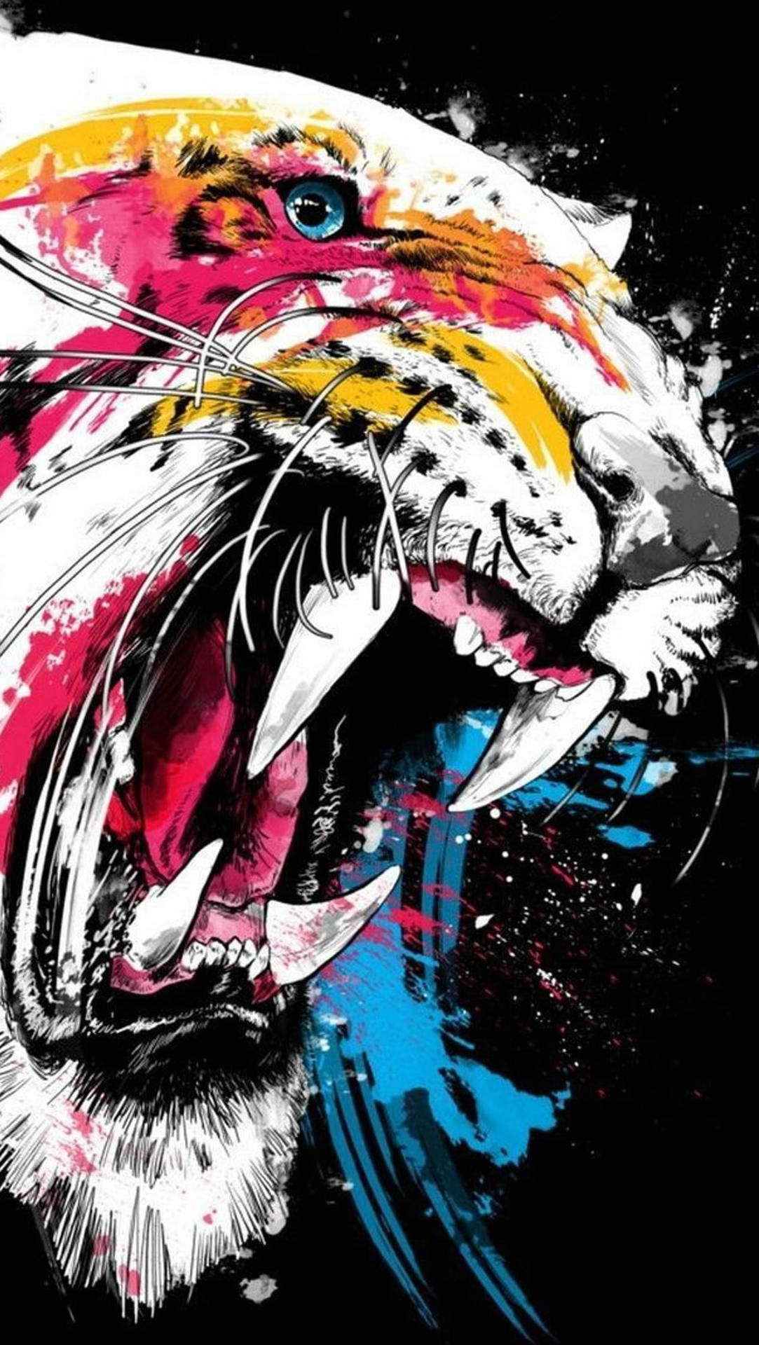 Colorful Angry Tiger