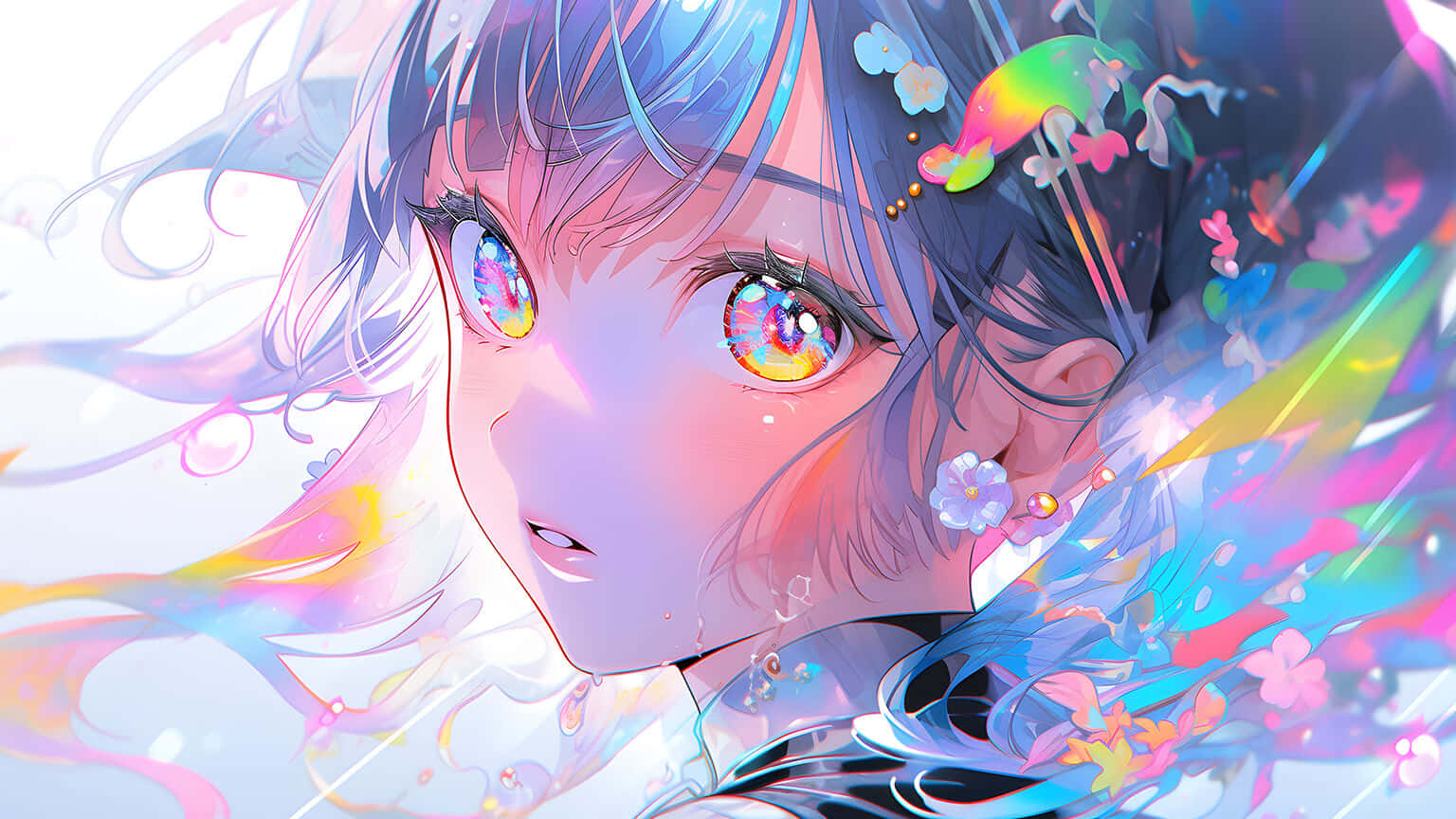 Colorful Anime Eyes Artwork Background