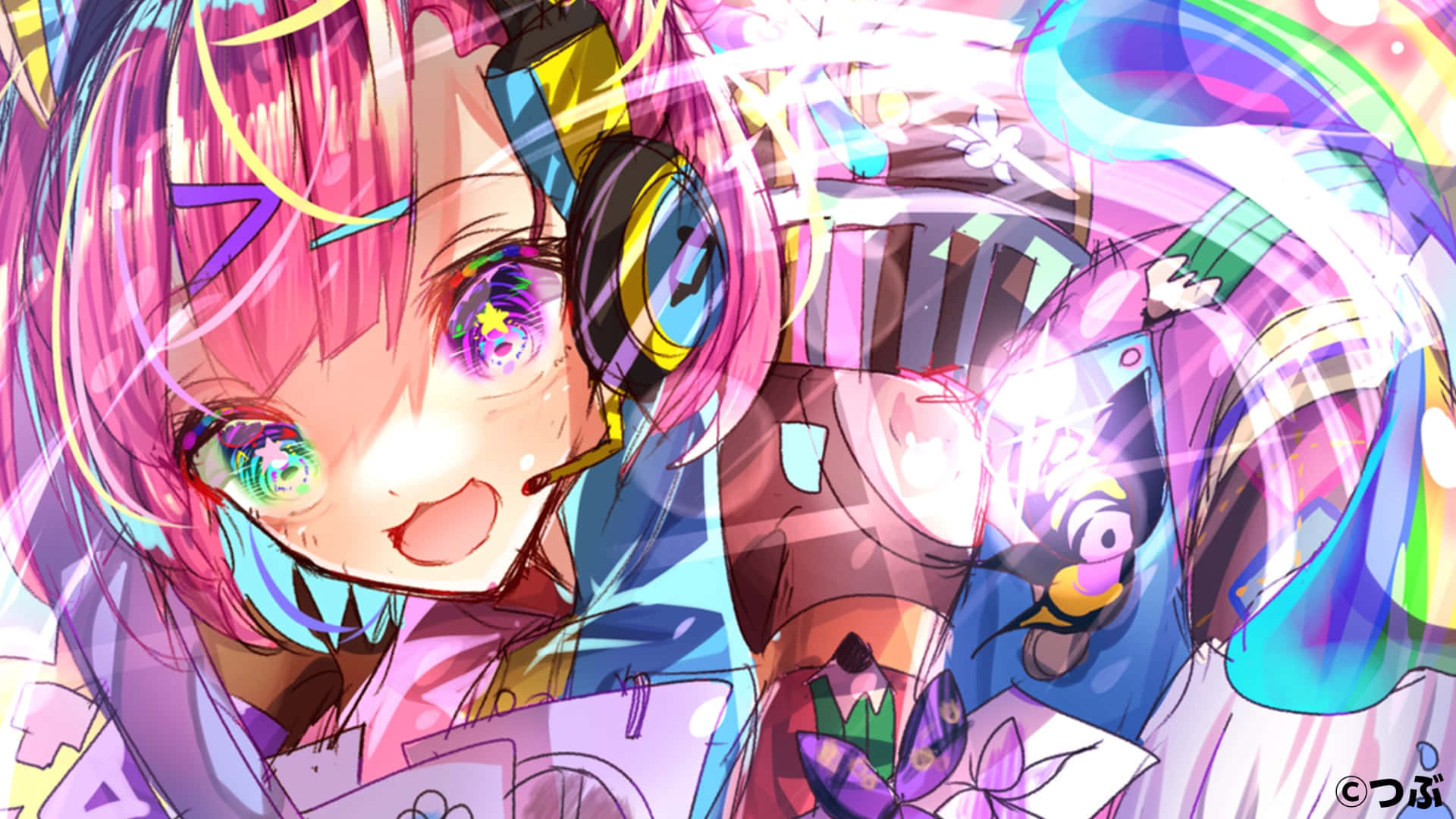 Colorful Anime Pop Getty Calling Background