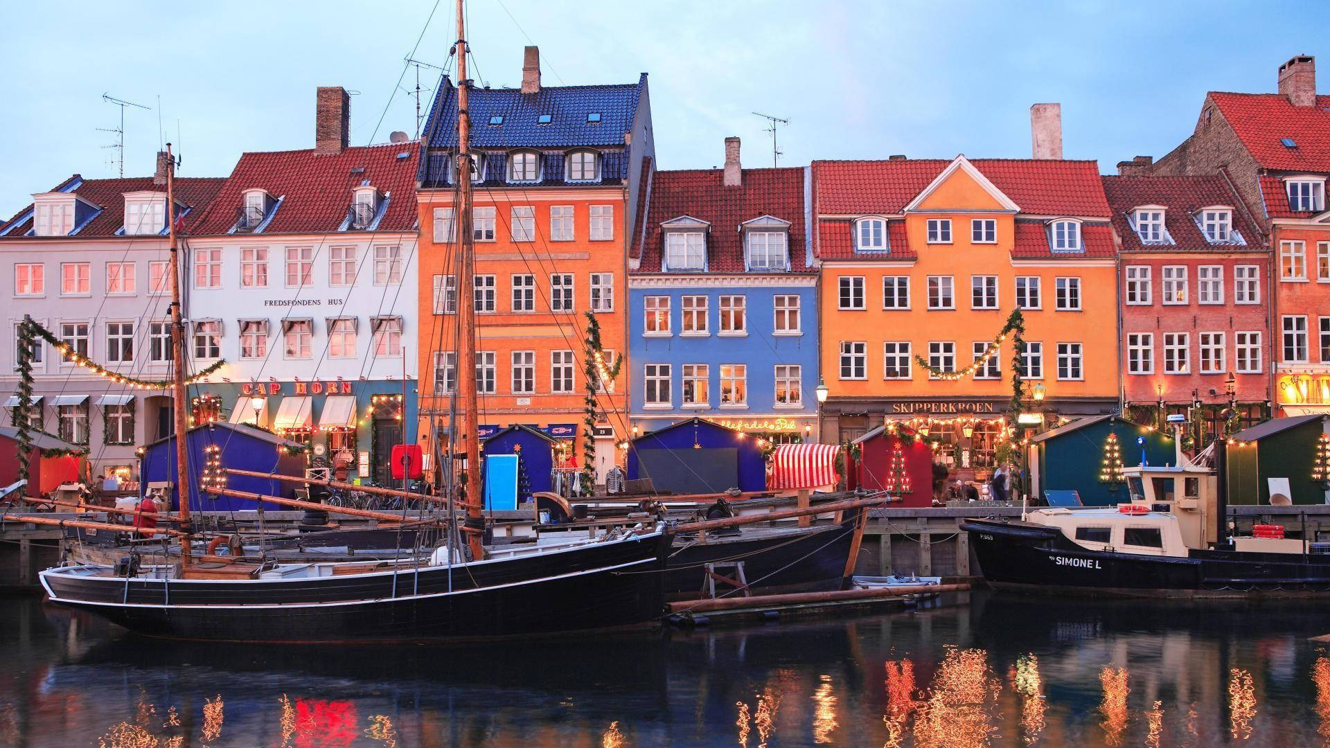 Colorful Architecture Of Copenhagen Background