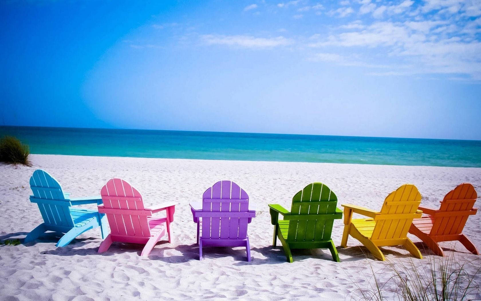 Colorful Beach Chairs Background