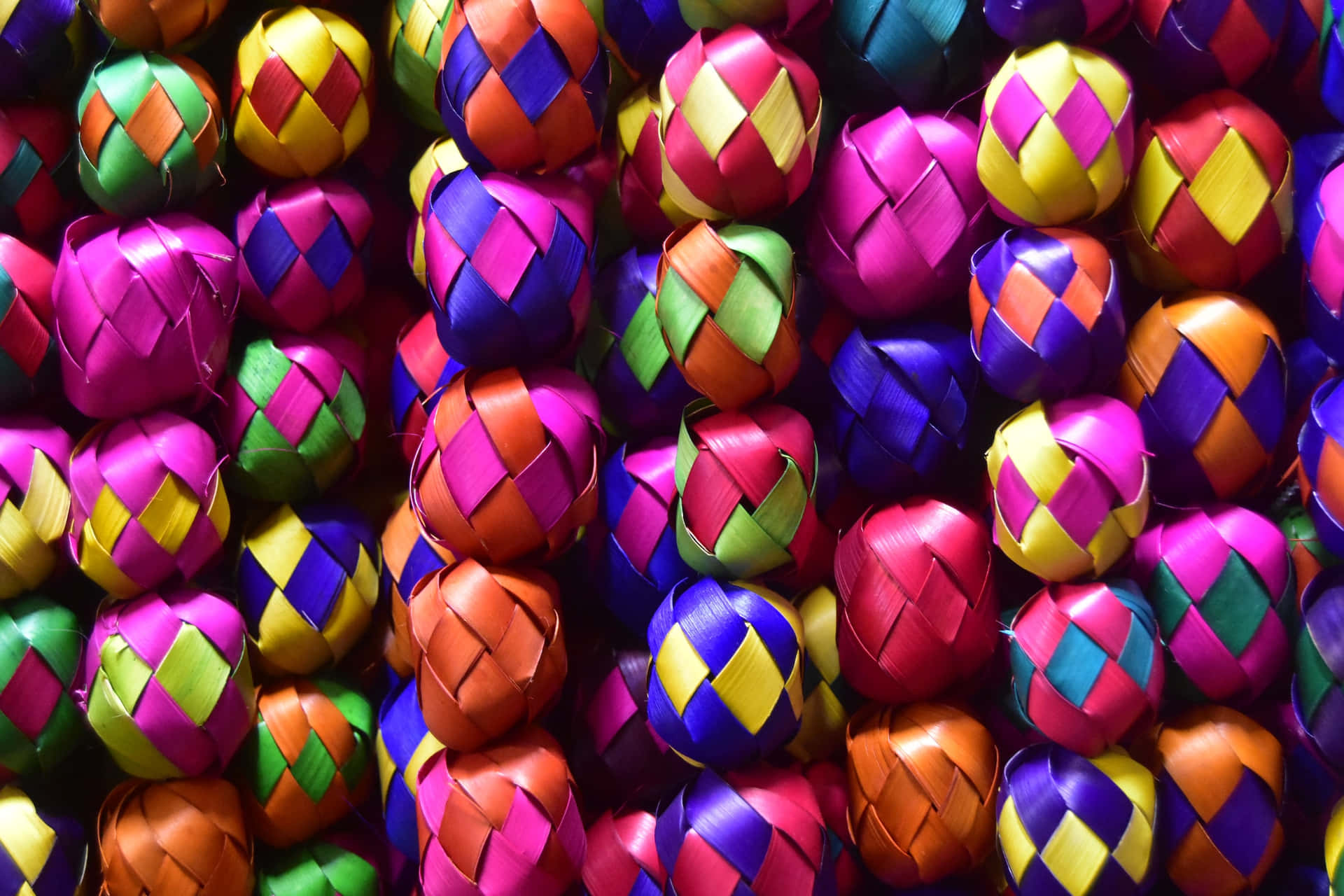 Colorful Beads Are Arranged In A Pile Background