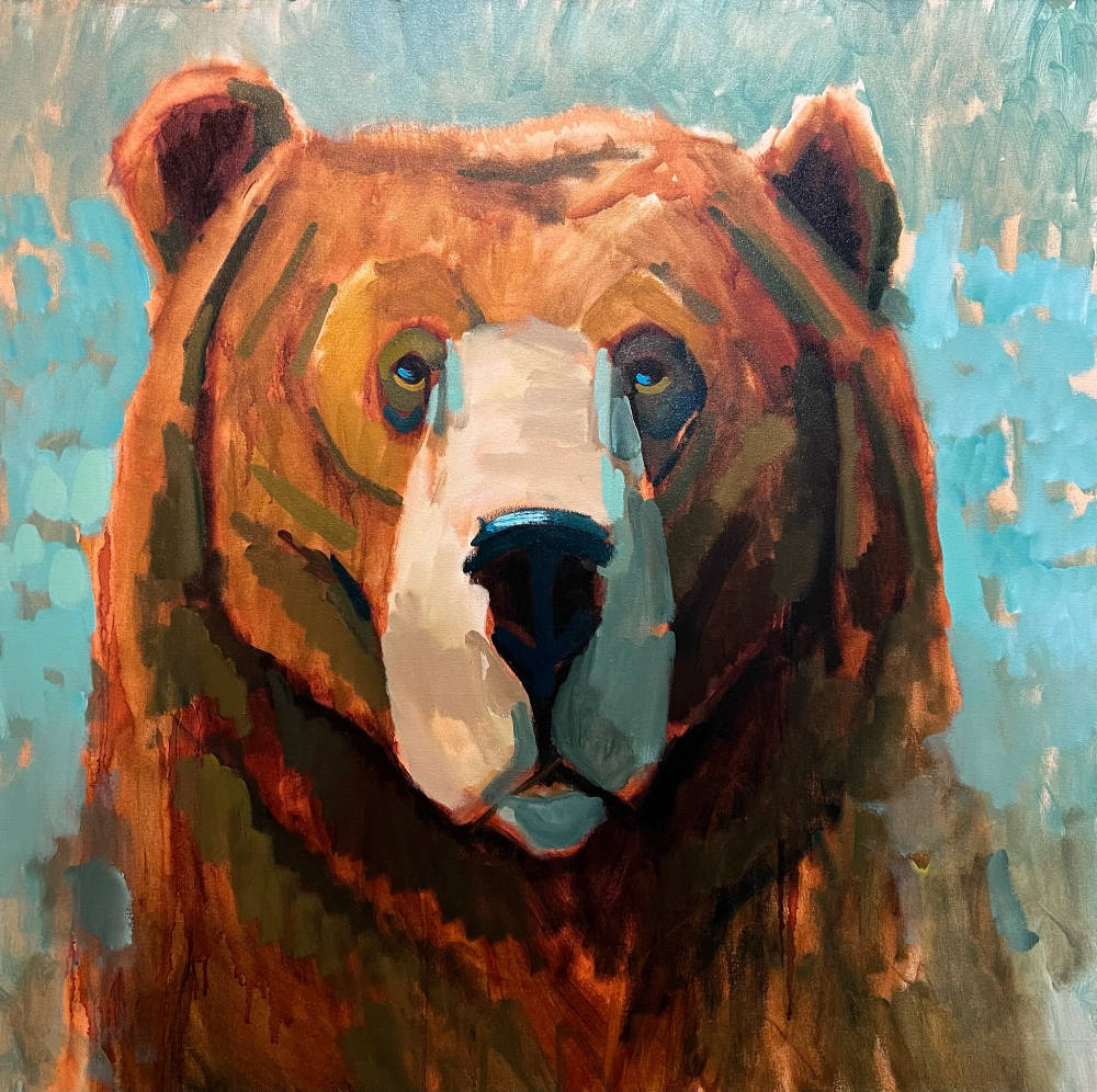 Colorful Bear Painting Background