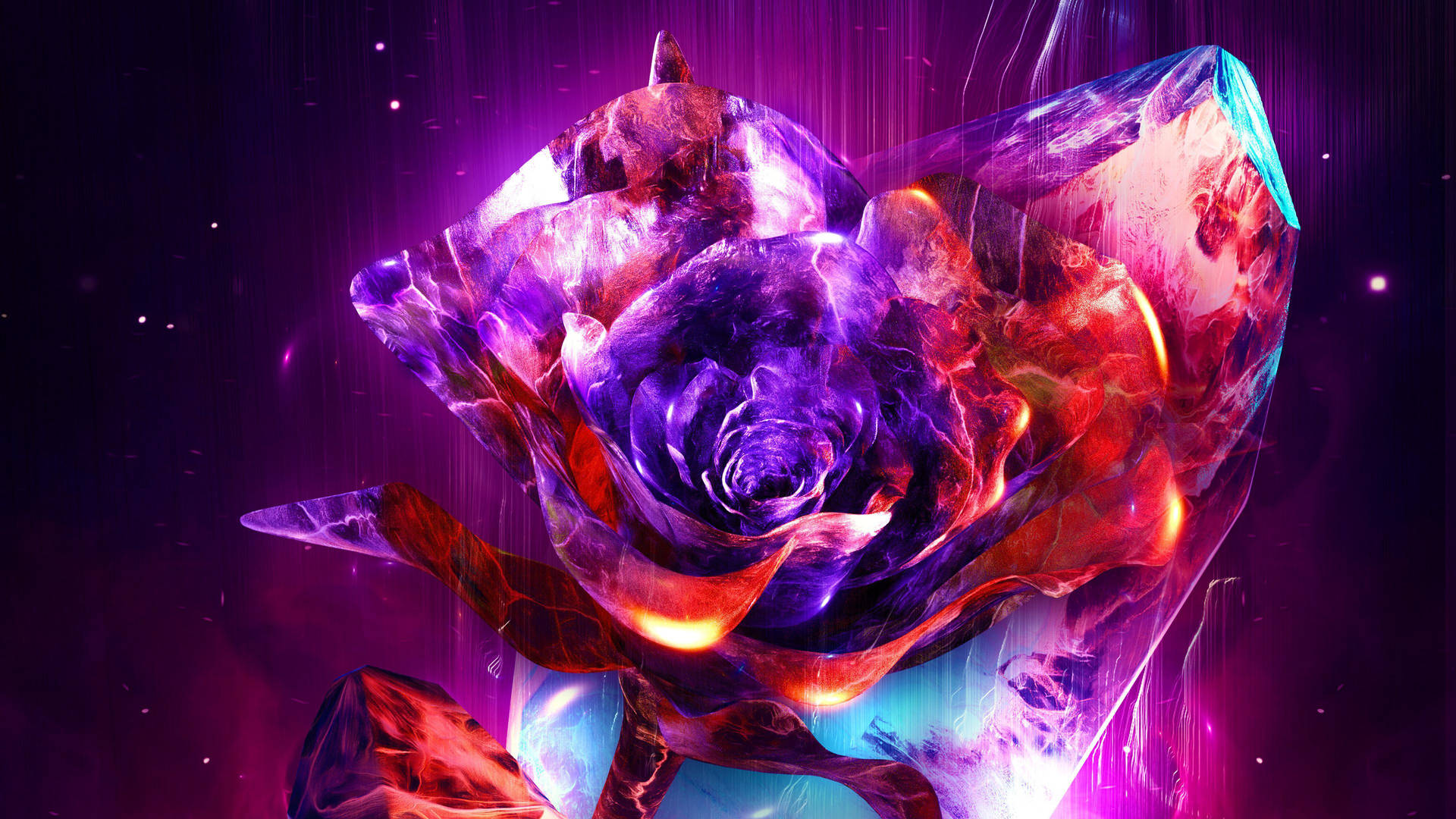 Colorful Beauty And The Beast Rose Background