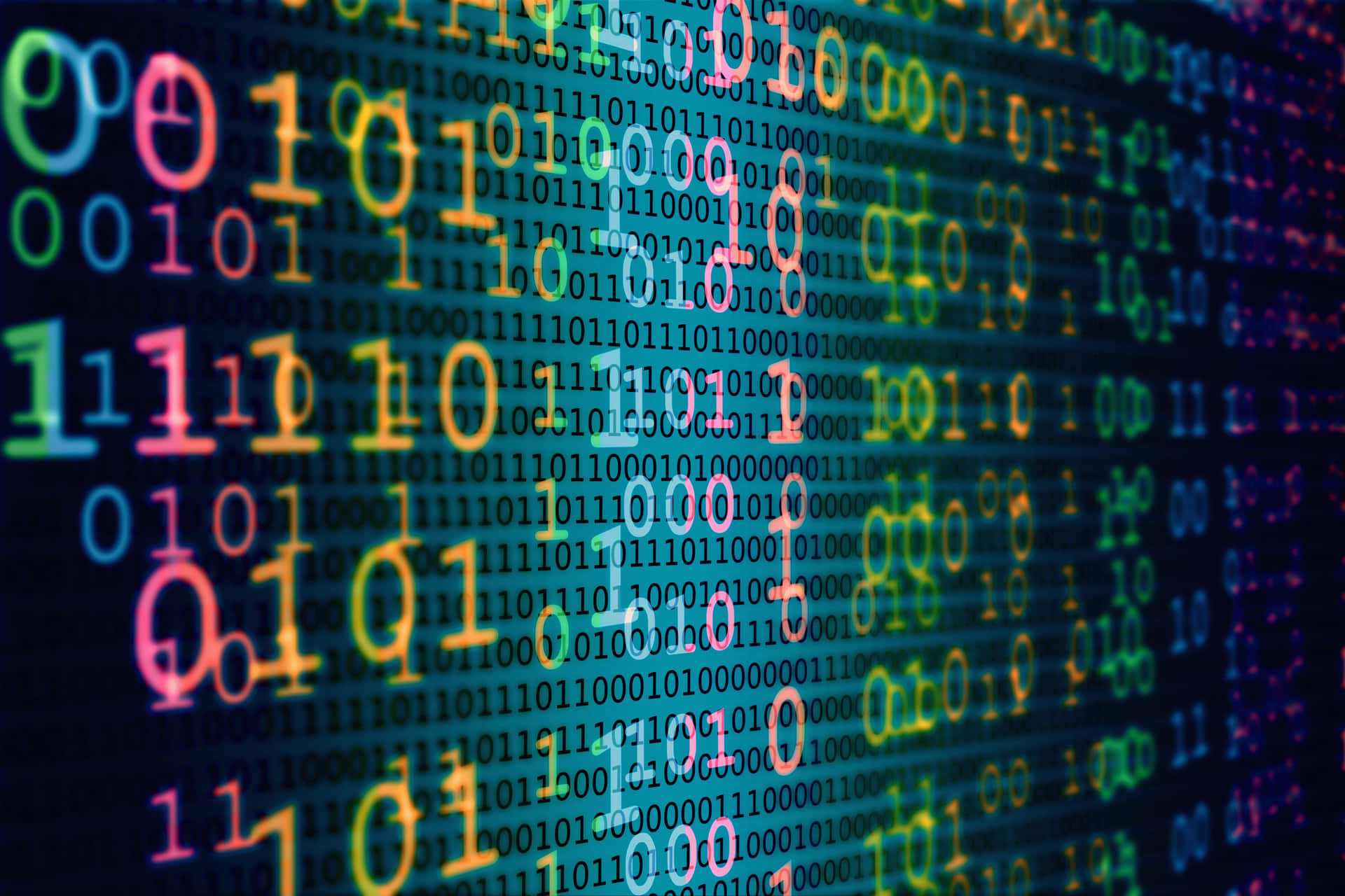 Colorful Binary Numbers Background