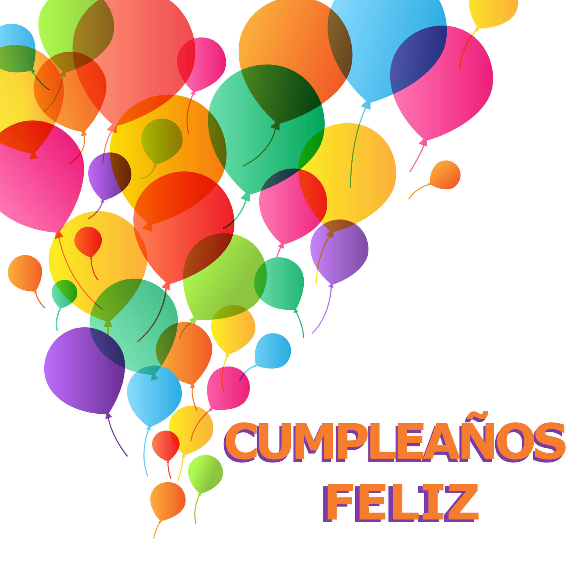 Colorful Birthday Balloons Cumpleanos Feliz Background