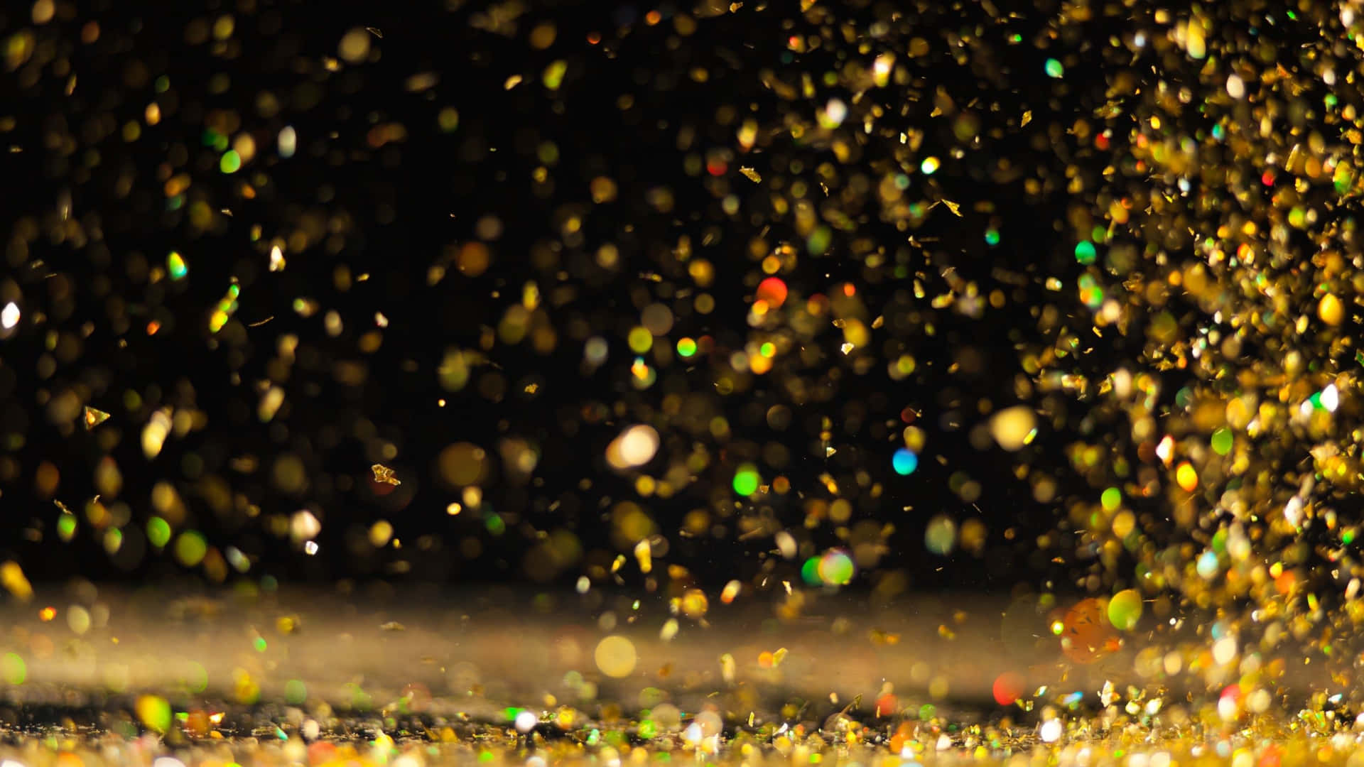 Colorful Black And Gold Glitter Background