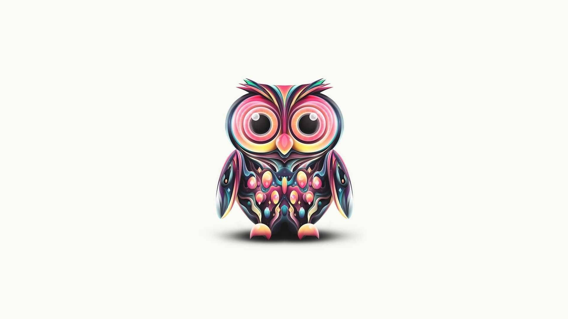 Colorful Body Of Baby Owl Background