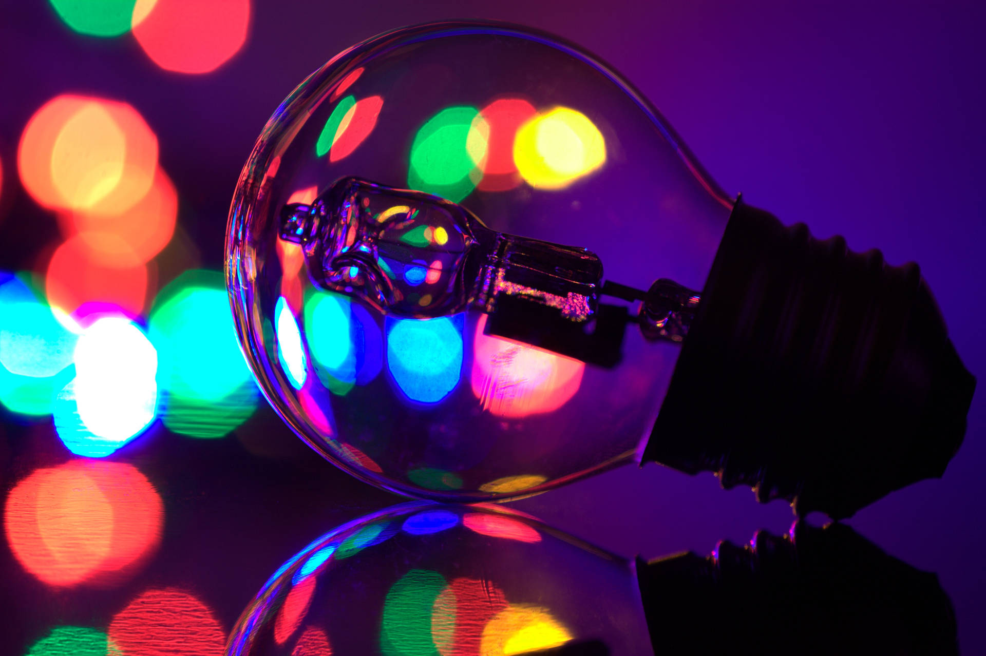 Colorful Bokeh Light Bulb Background