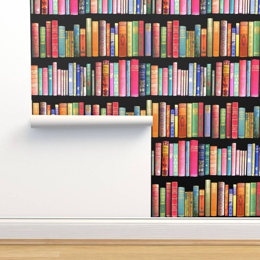 Colorful Books Bookshelf Wallpaper Background