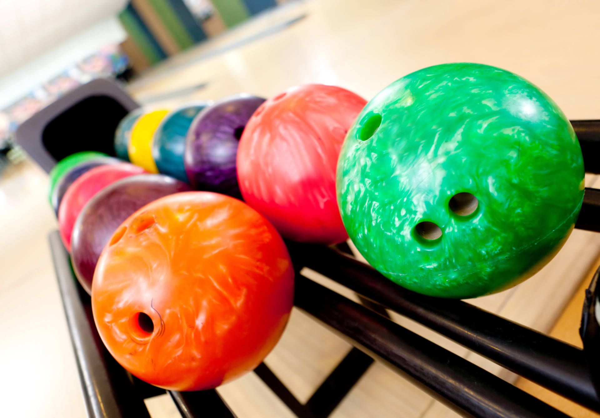 Colorful Bowling Balls Background