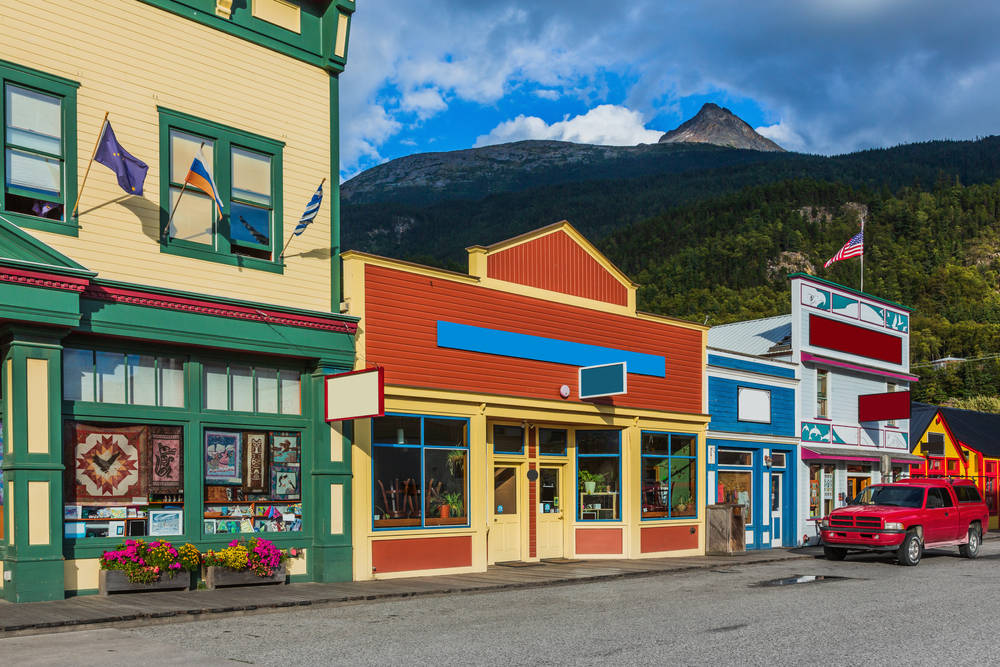 Colorful Buildings In Anchorage Background