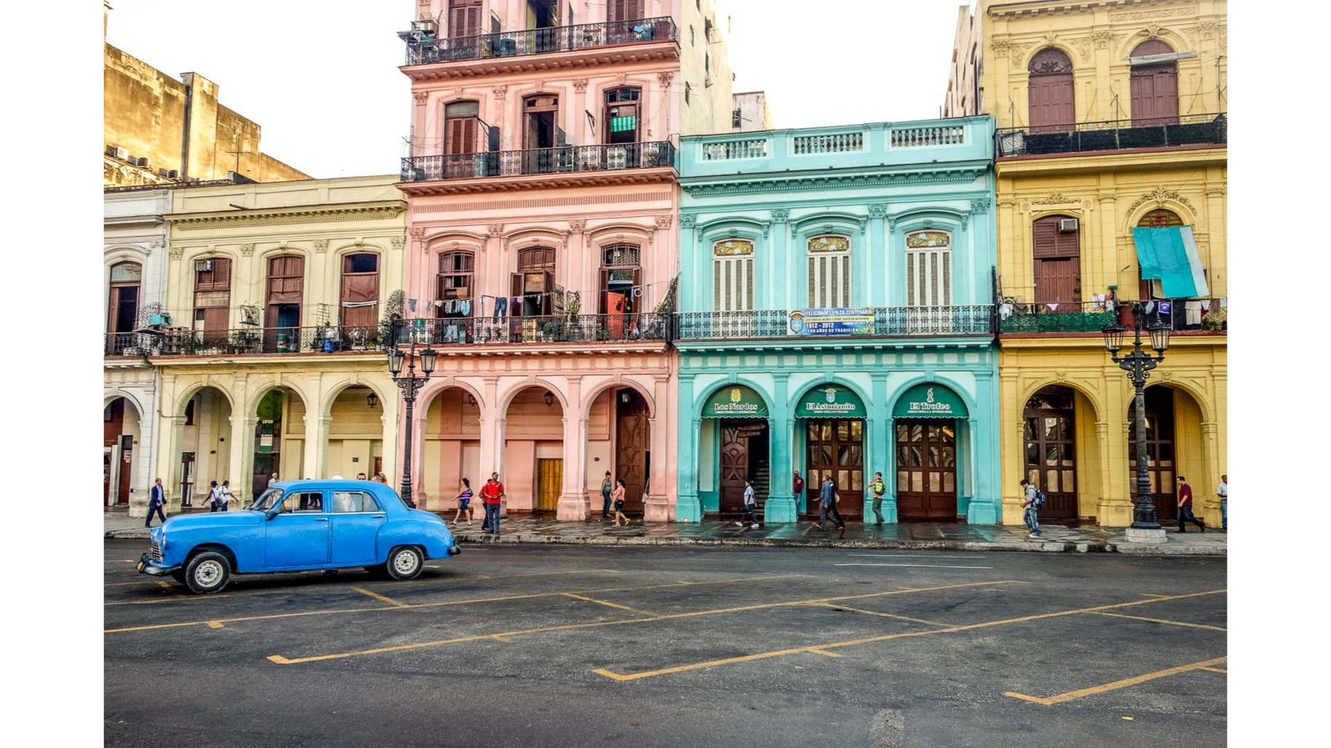 Colorful Buildings In Cuba Background