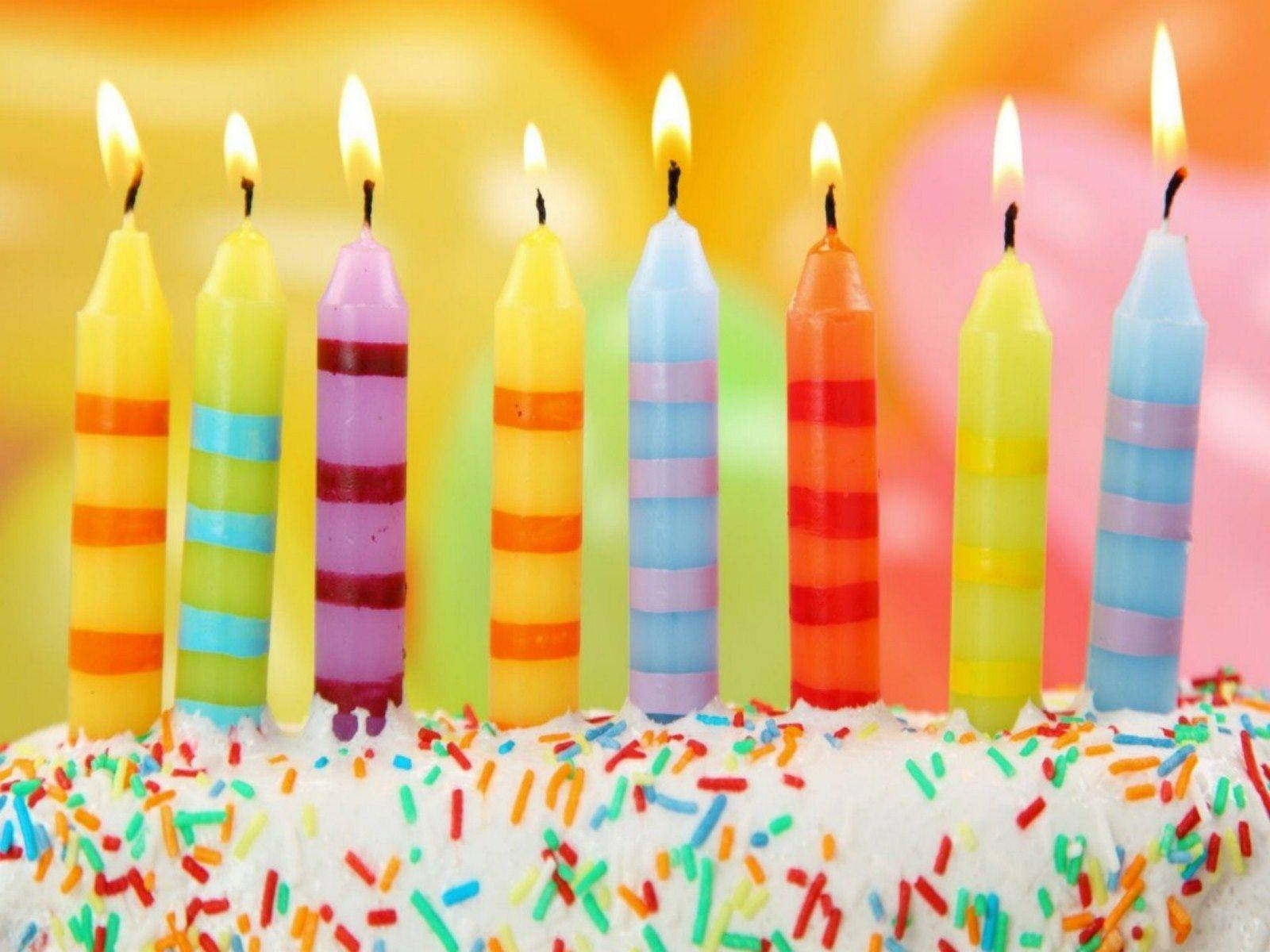 Colorful Candles Happy Birthday Background Background