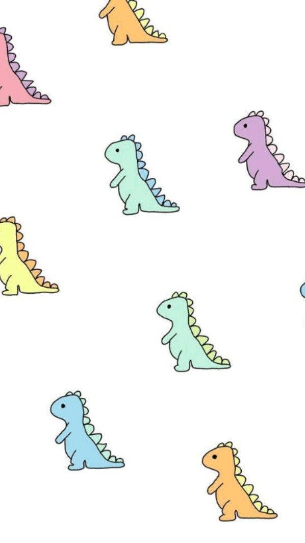 Colorful Cartoon Dinosaur Phone Background