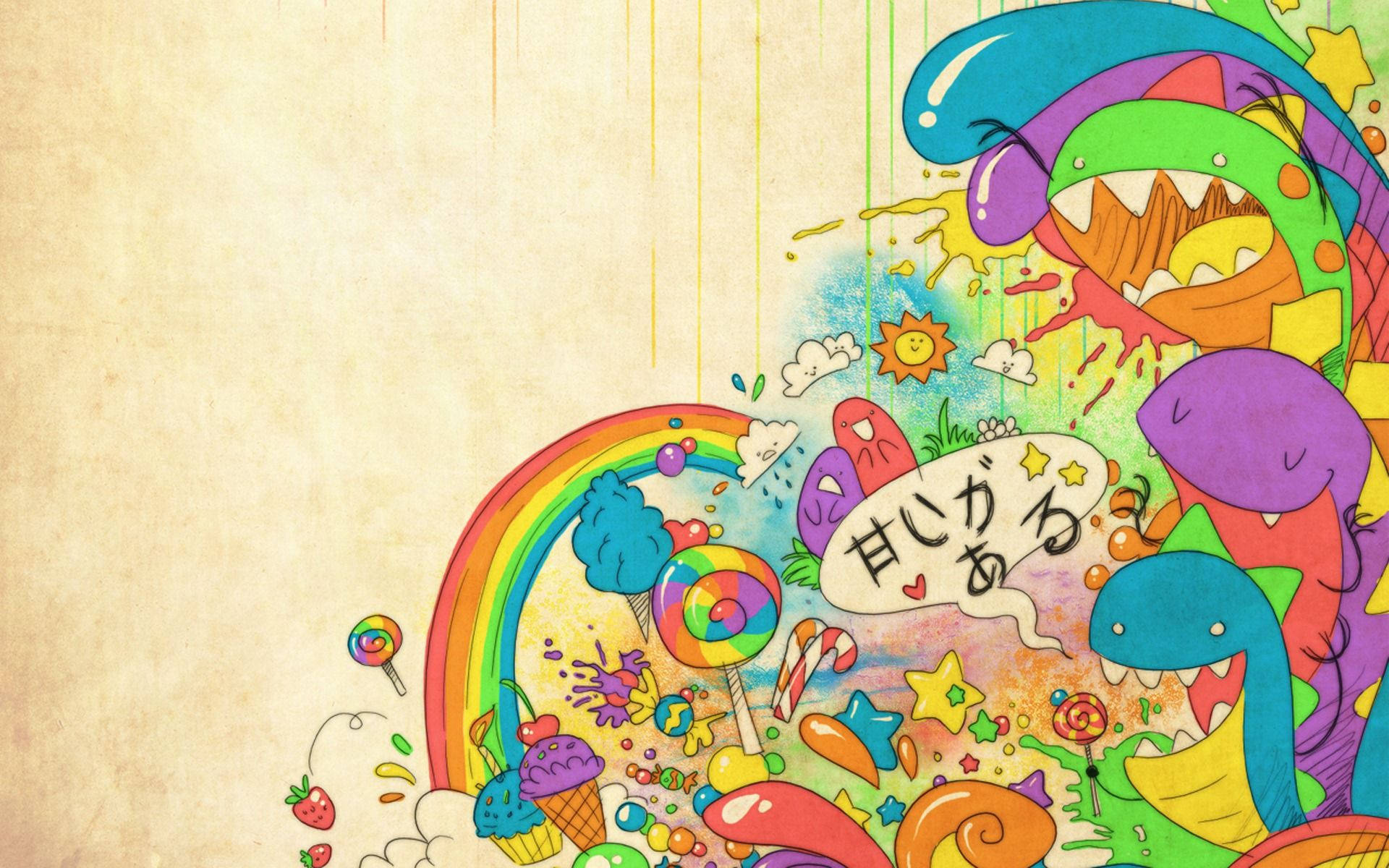 Colorful Cartoon Rainbow Background