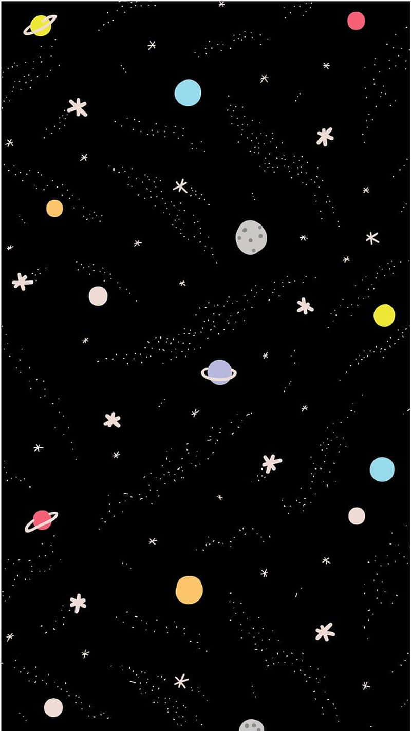 Colorful Cartoon Space Pattern Background