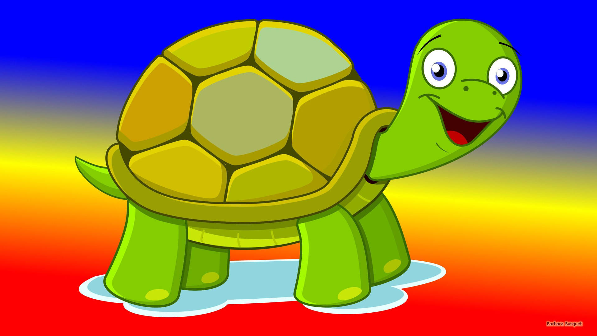 Colorful Cartoon Turtle Background