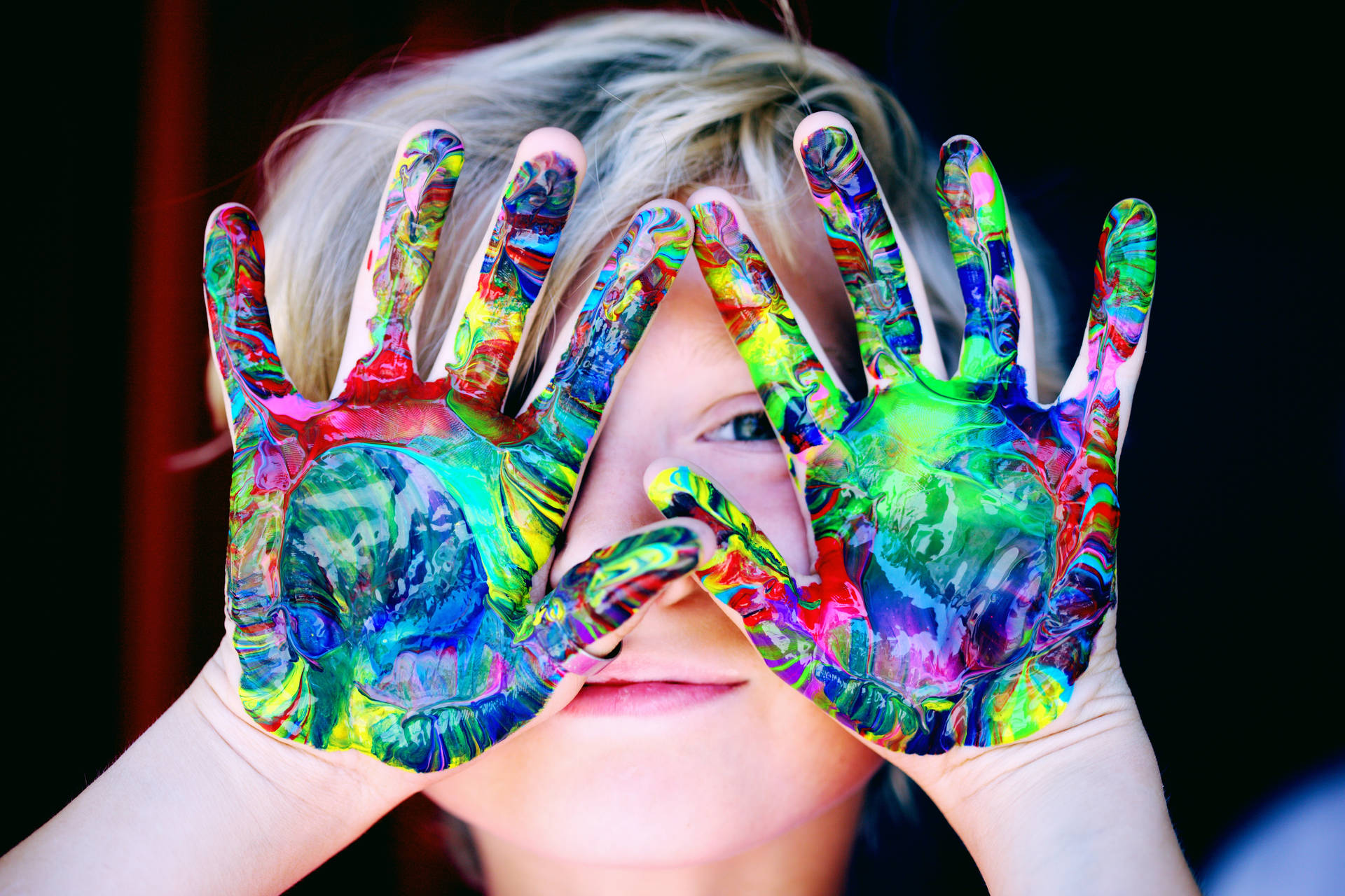 Colorful Child Hands Background