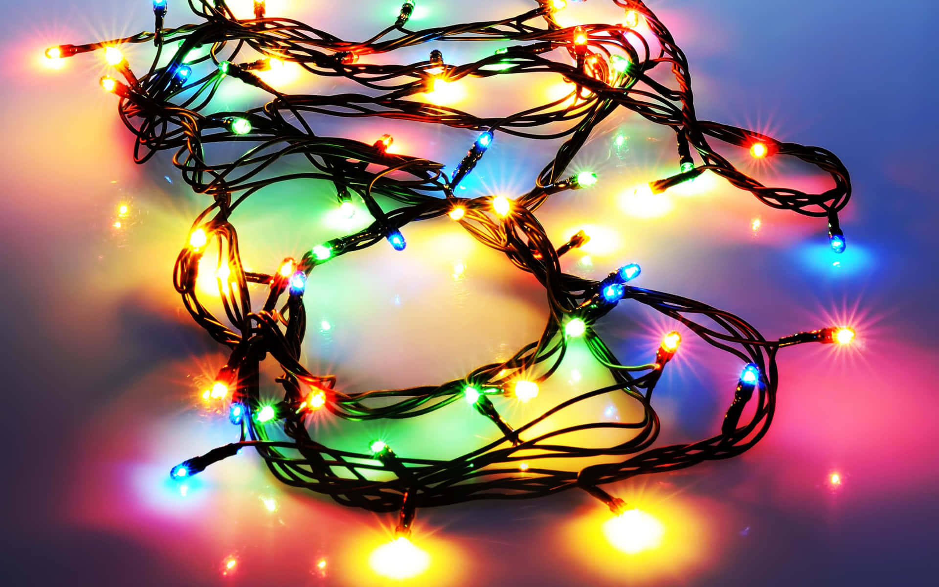 Colorful Christmas Lights Desktop Wallpaper Background