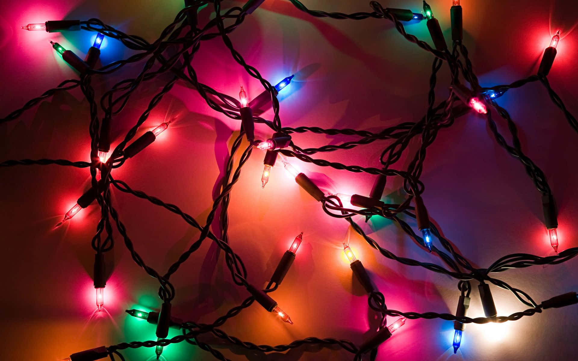 Colorful Christmas Lights Desktop Wallpaper Background