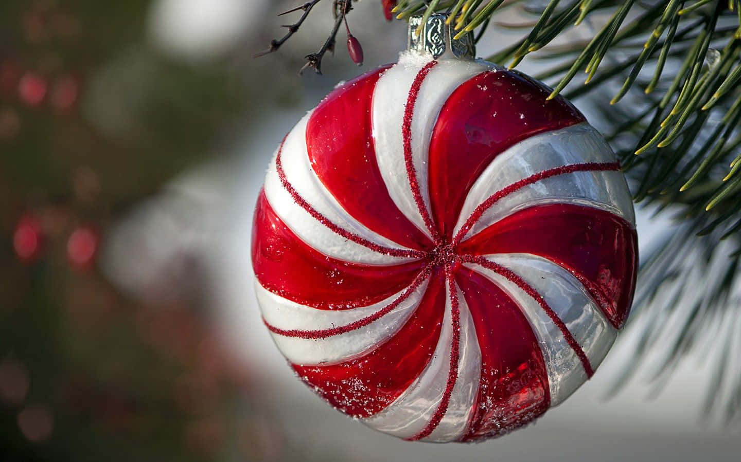 Colorful Christmas Ornaments Background