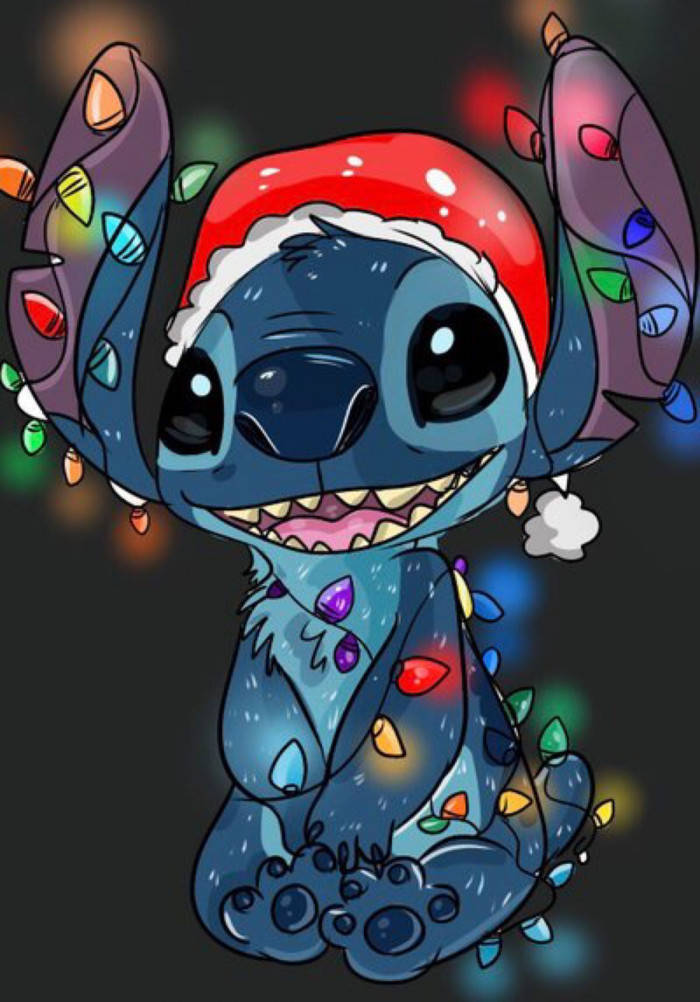 Colorful Christmas Stitch Drawing Background