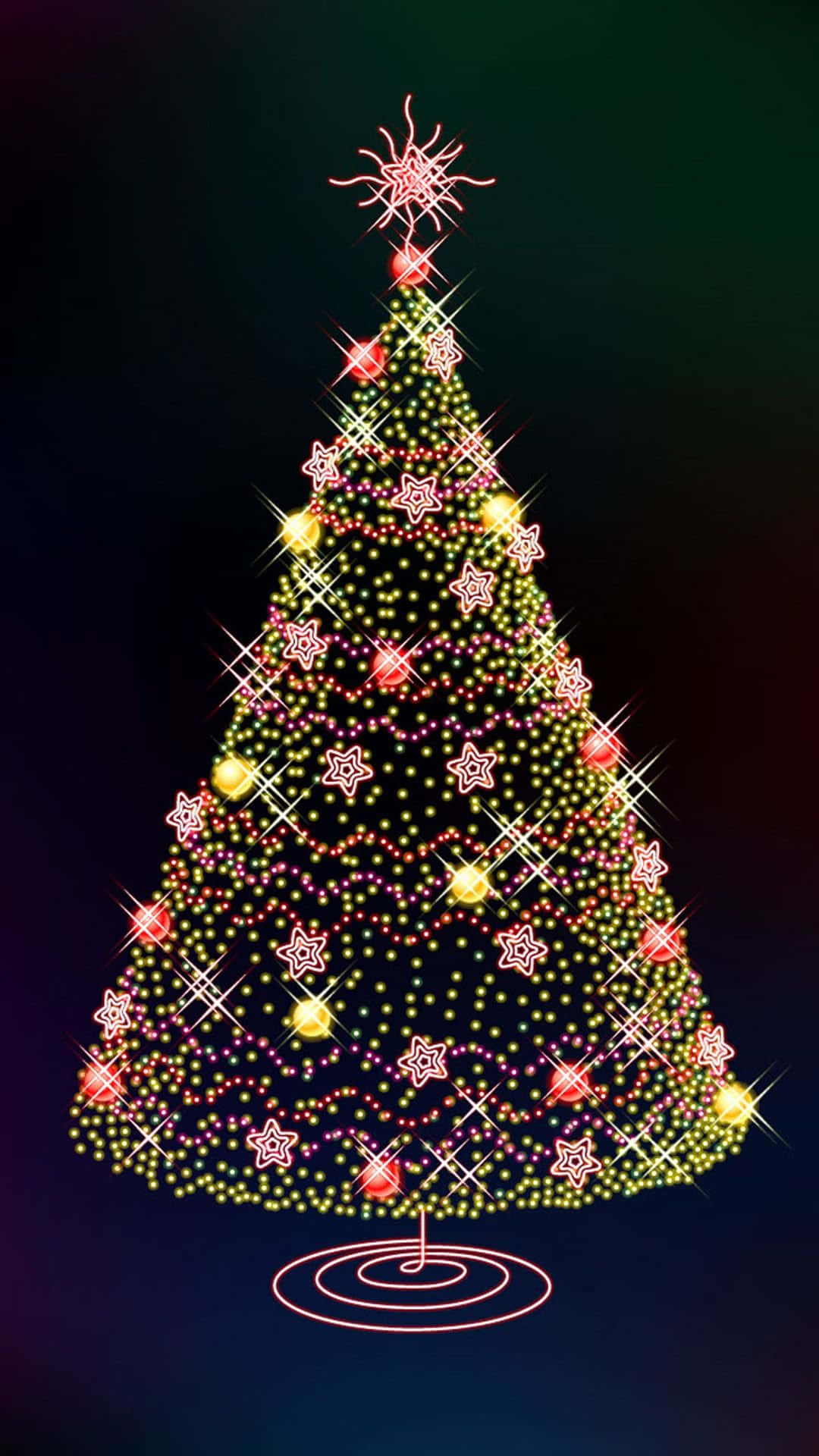 Colorful Christmas Tree Holiday Iphone