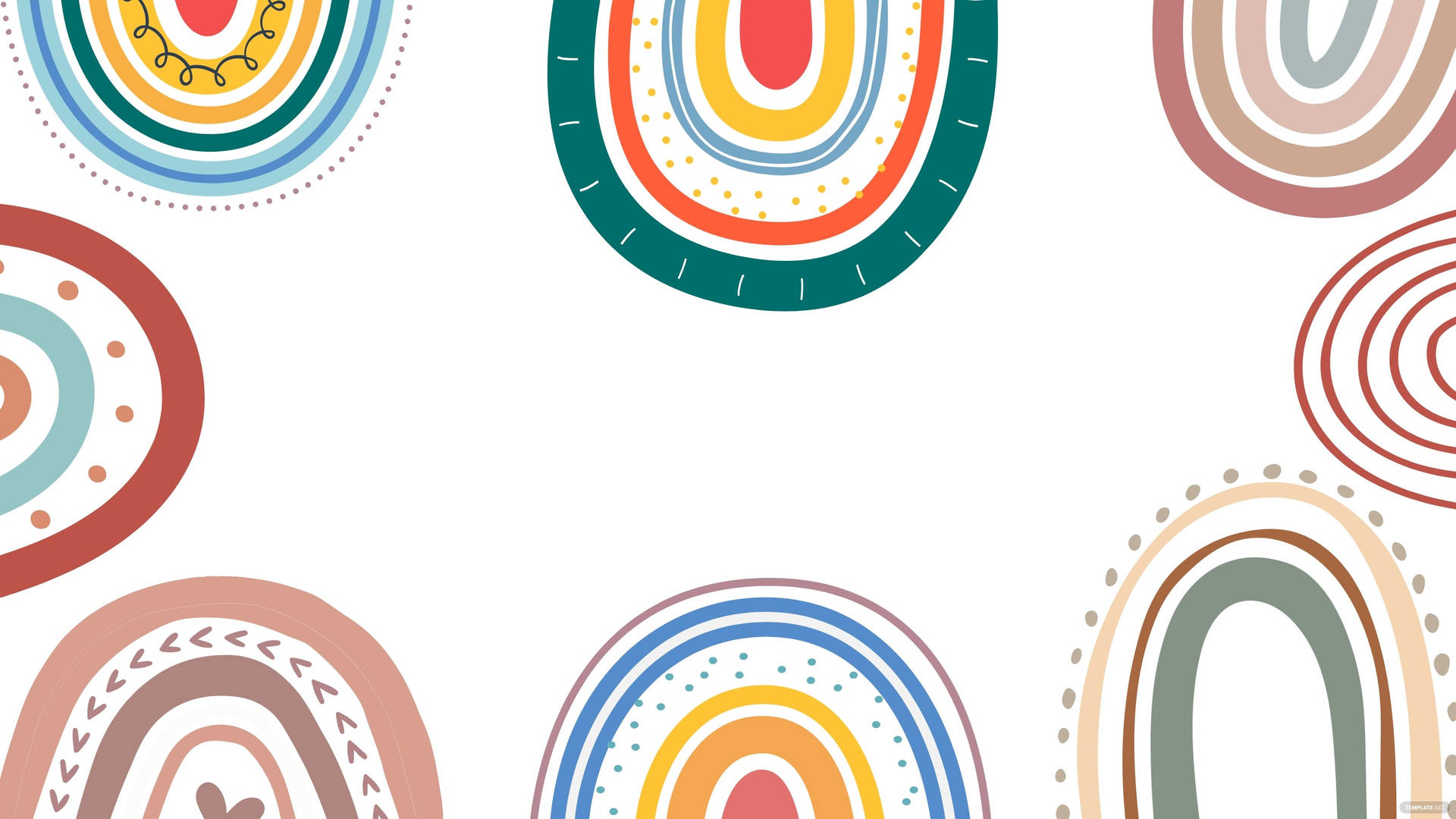 Colorful Circles With A Space In The Middle Background