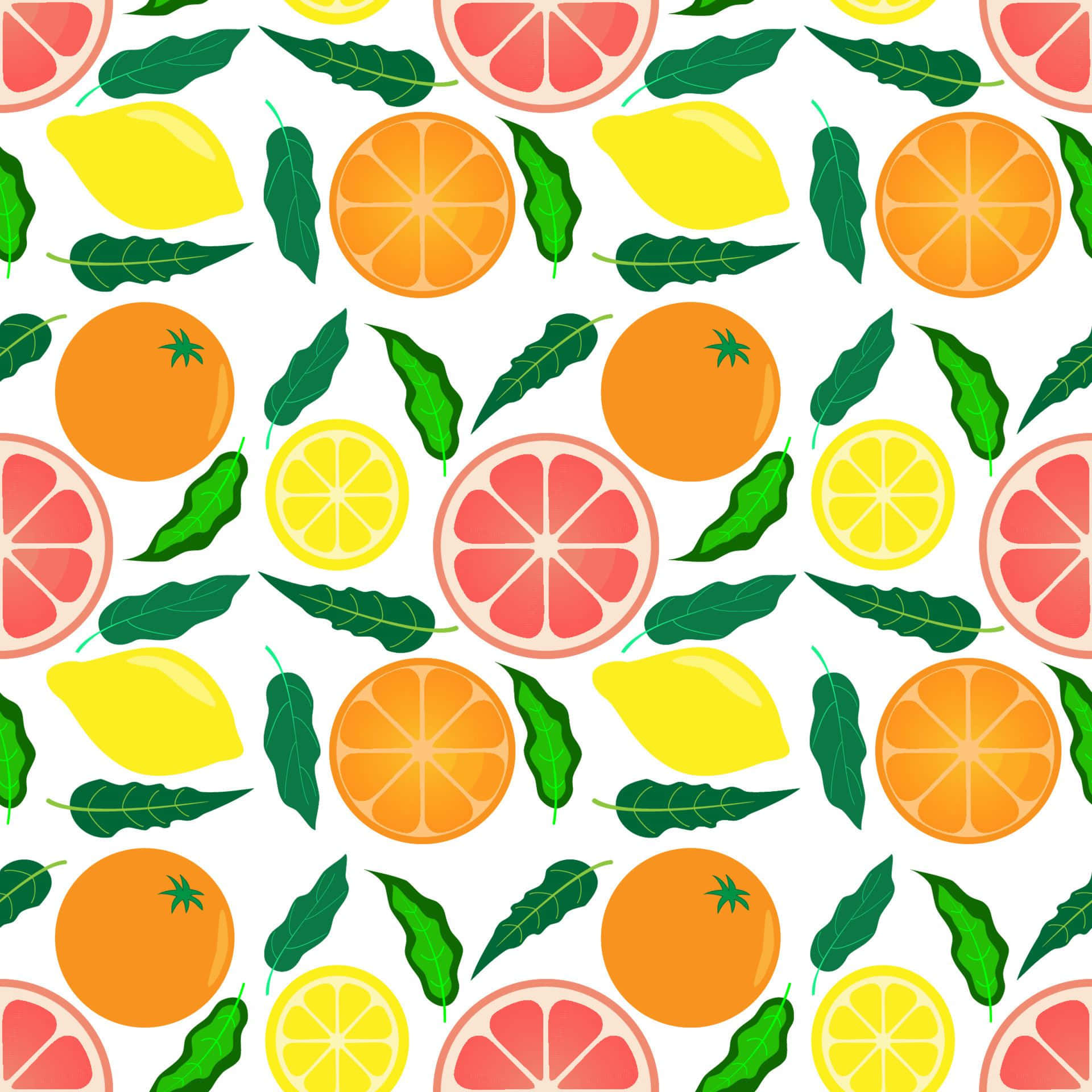 Colorful Citrus Fruits Pattern Background