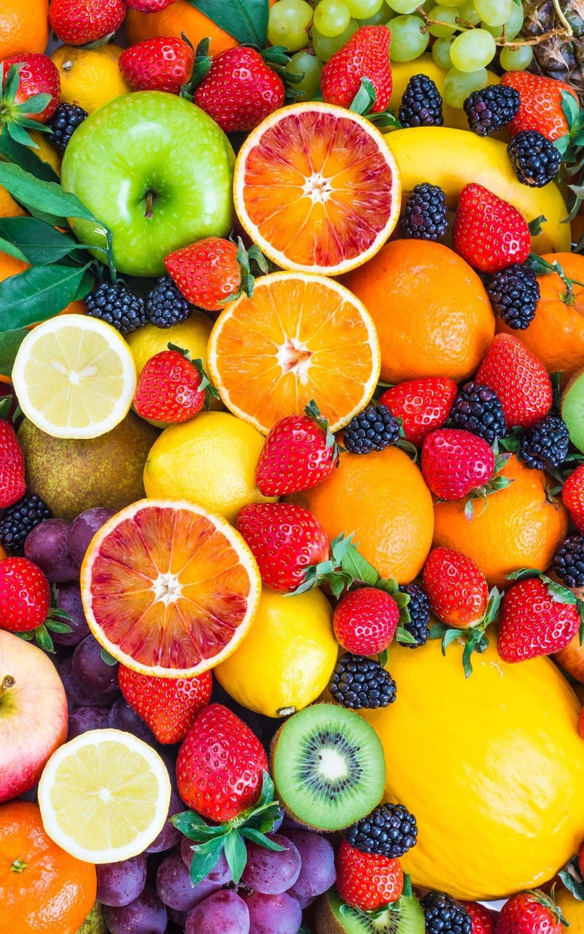 Colorful Citrus Fruitsand Berries Mix