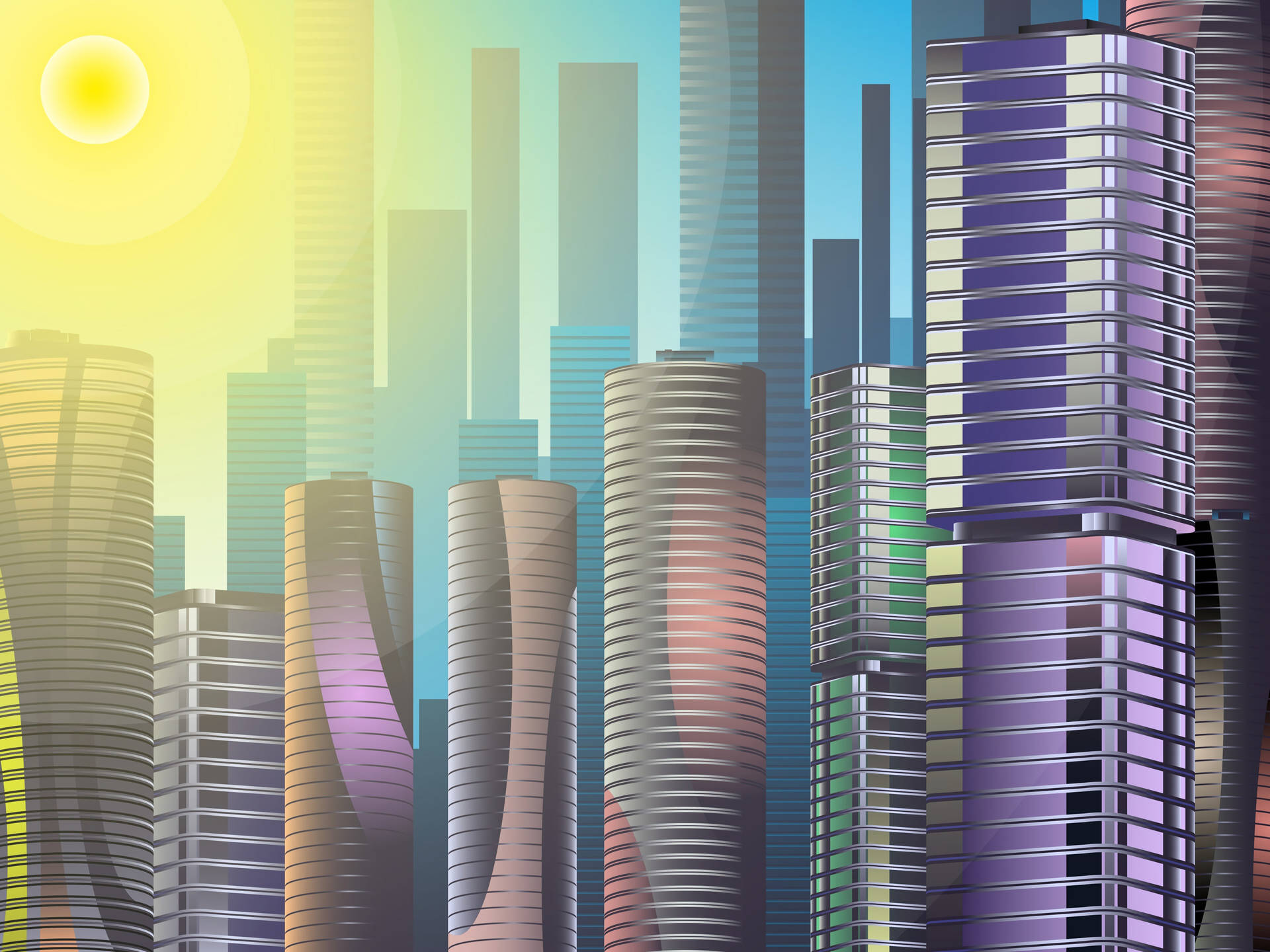 Colorful City Art Background