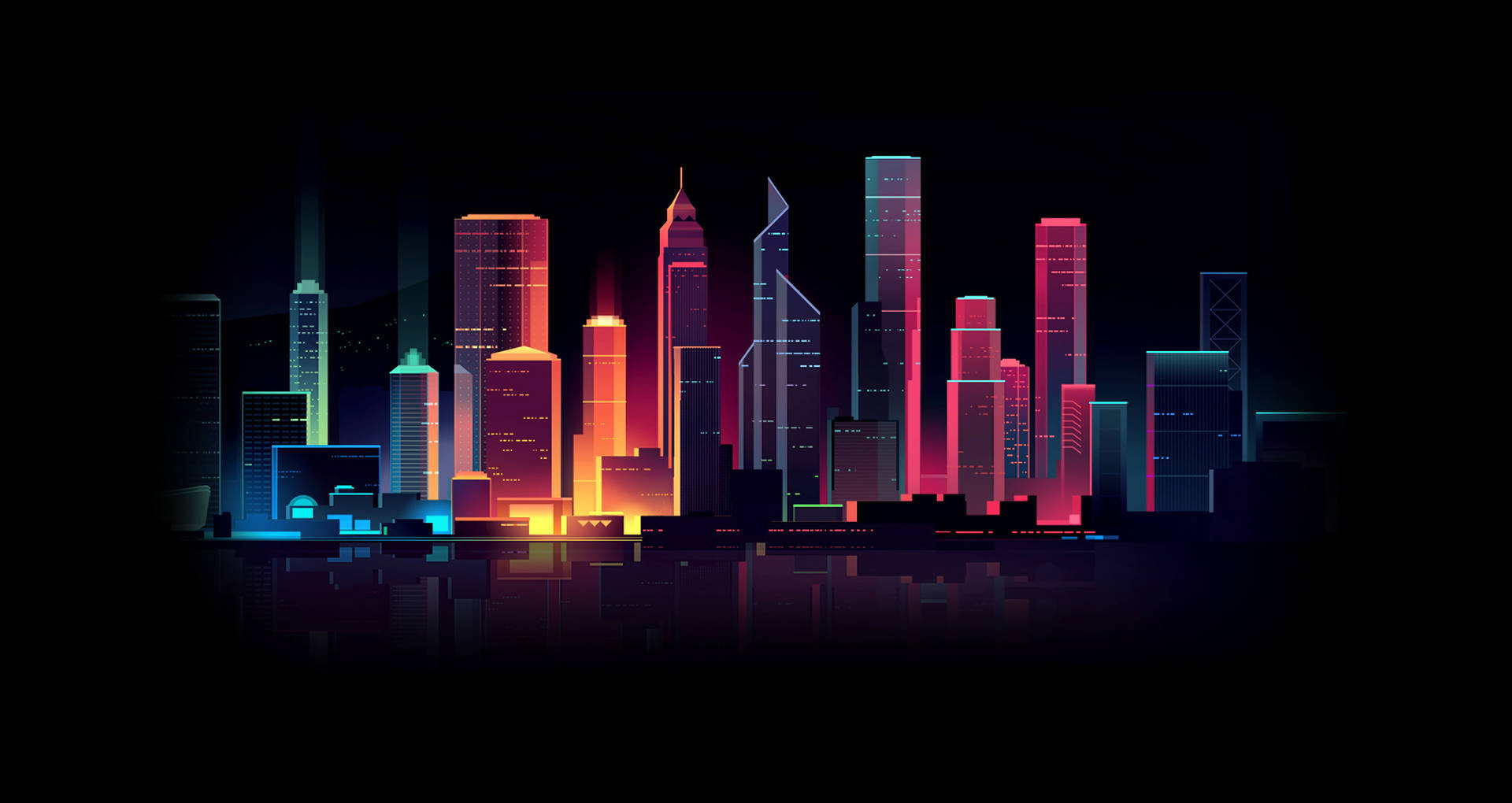 Colorful Cityscape Desktop 4k Background