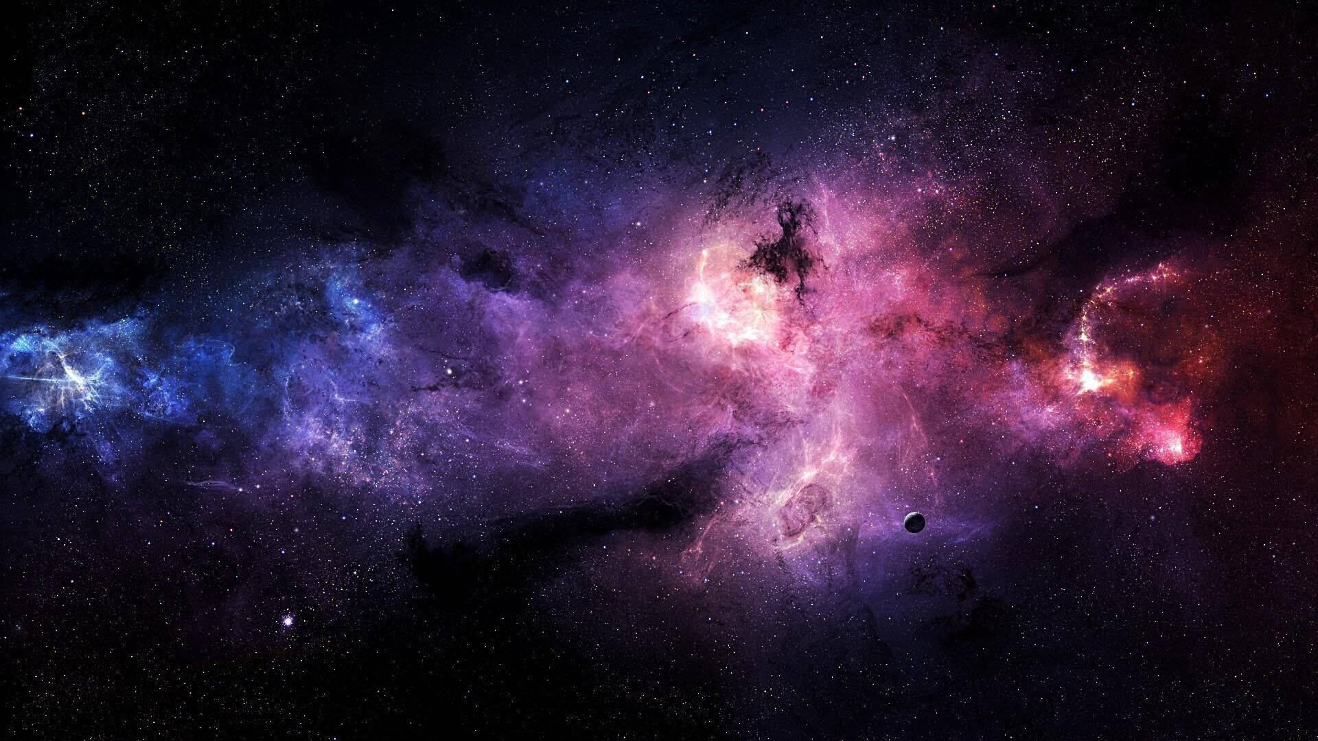 Colorful Clouds In Galaxy Background Background